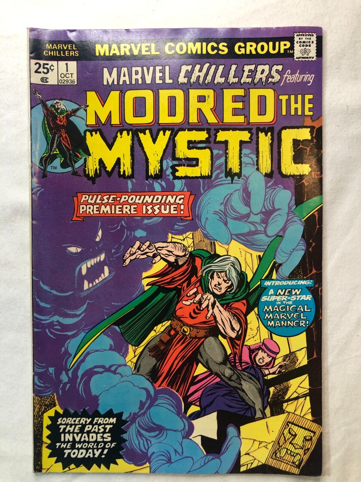 Marvel Chillers #1 Modred the Mystic Vintage Silver Age 1975 KEY Nice Condition