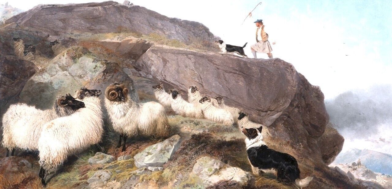 Dream-art Oil painting Sheep-Gathering-Isle-of-Skye-Richard-Ansdell-Oil-Painting