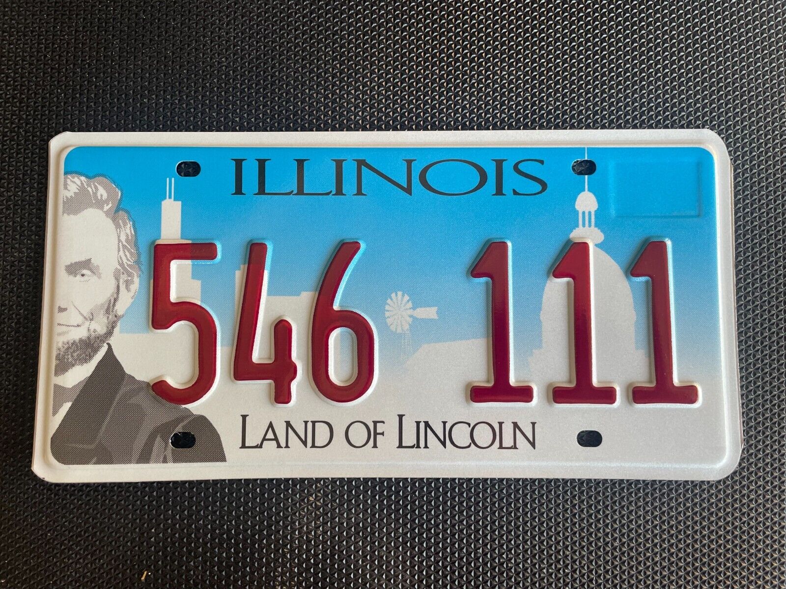 ILLINOIS TRIPLE 111 LICENSE PLATE ONES TRIPLE NUMBER REPEATING 546 111