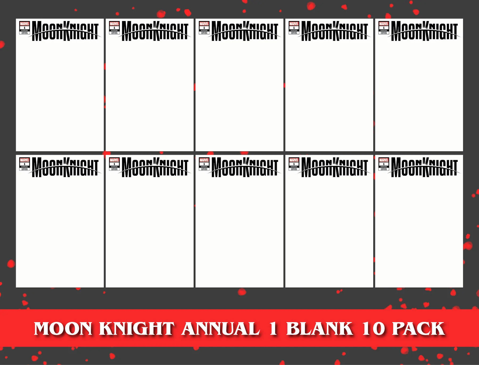 [10 PACK] MOON KNIGHT ANNUAL #1 UNKNOWN COMICS EXCLUSIVE BLANK VAR (02/15/2023)