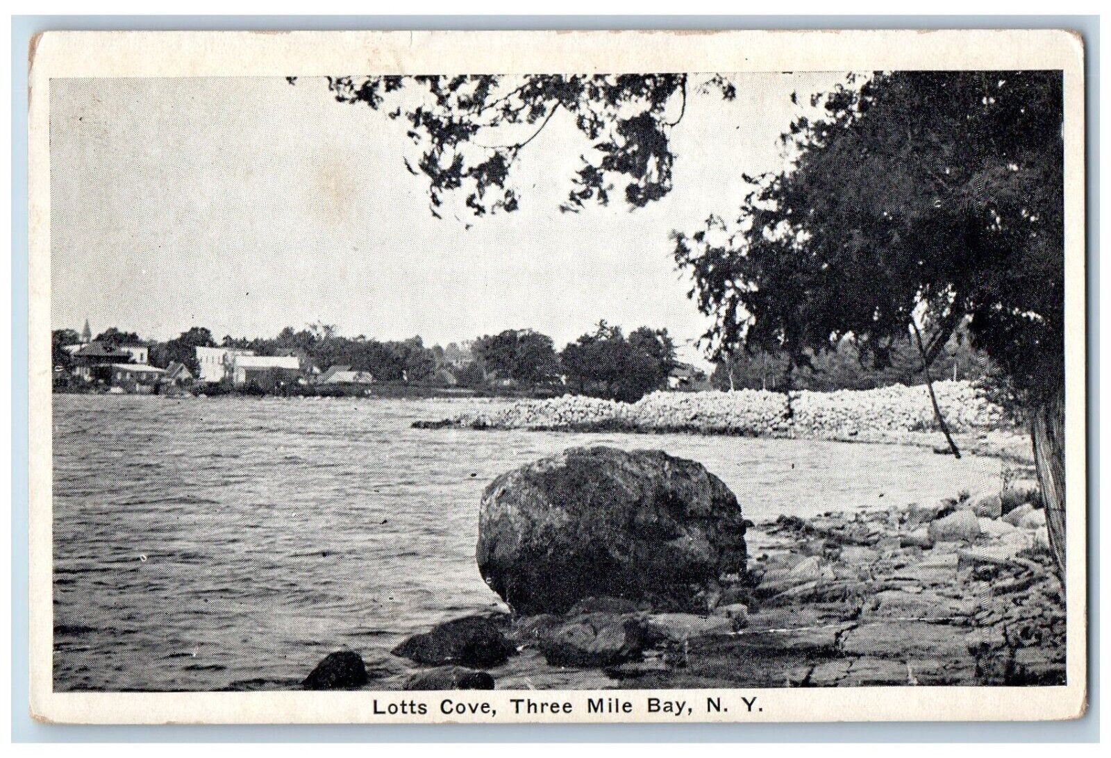 Three Mile Bay New York Postcard Lotts Cove Exterior View c1920 Vintage Antique