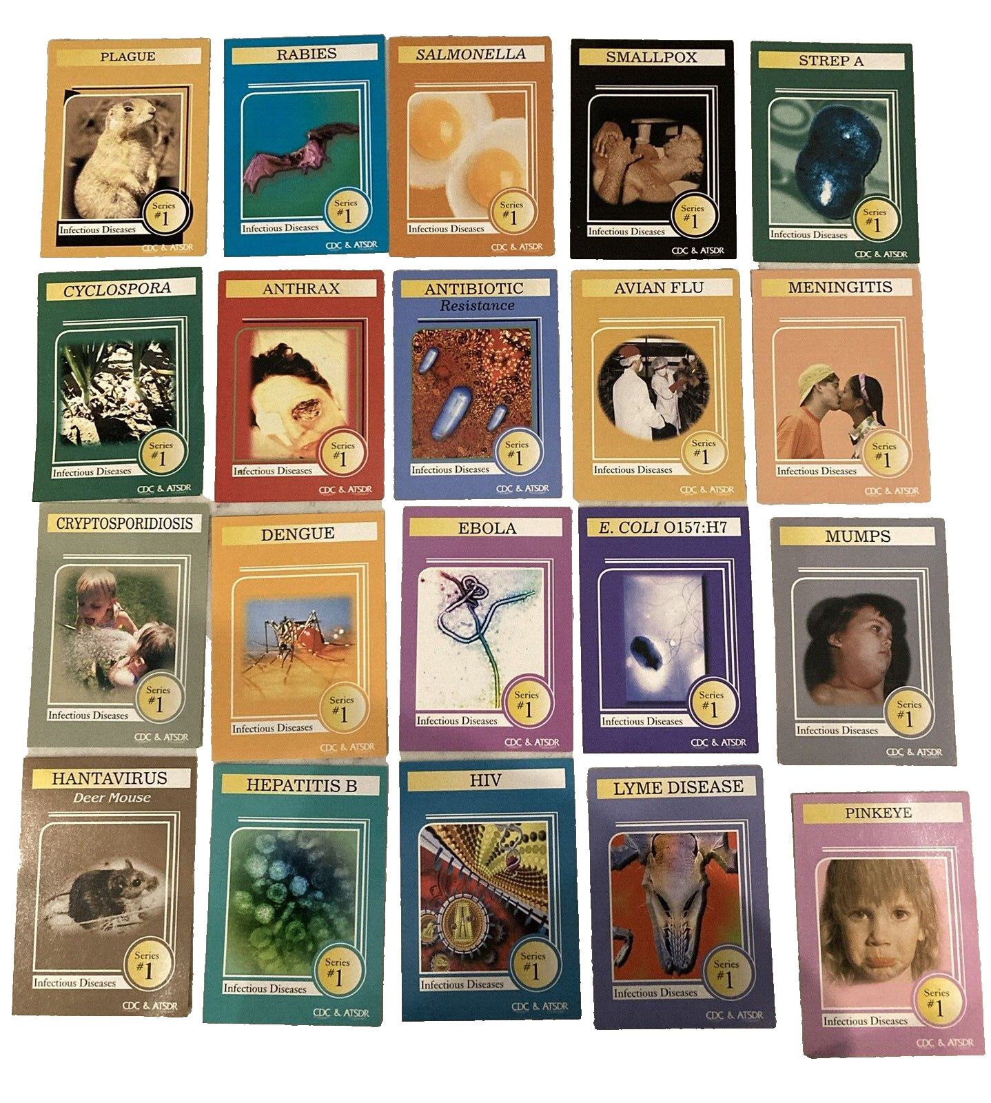 CDC Infectious Diseases Trading Cards-Set of 20