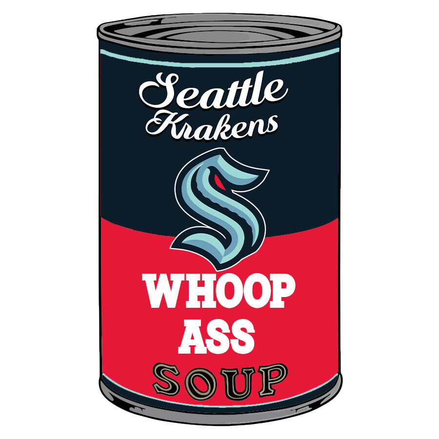 Seattle Kraken Can Of Whoop A** Vinyl Decal / Sticker 10 sizes Tracking