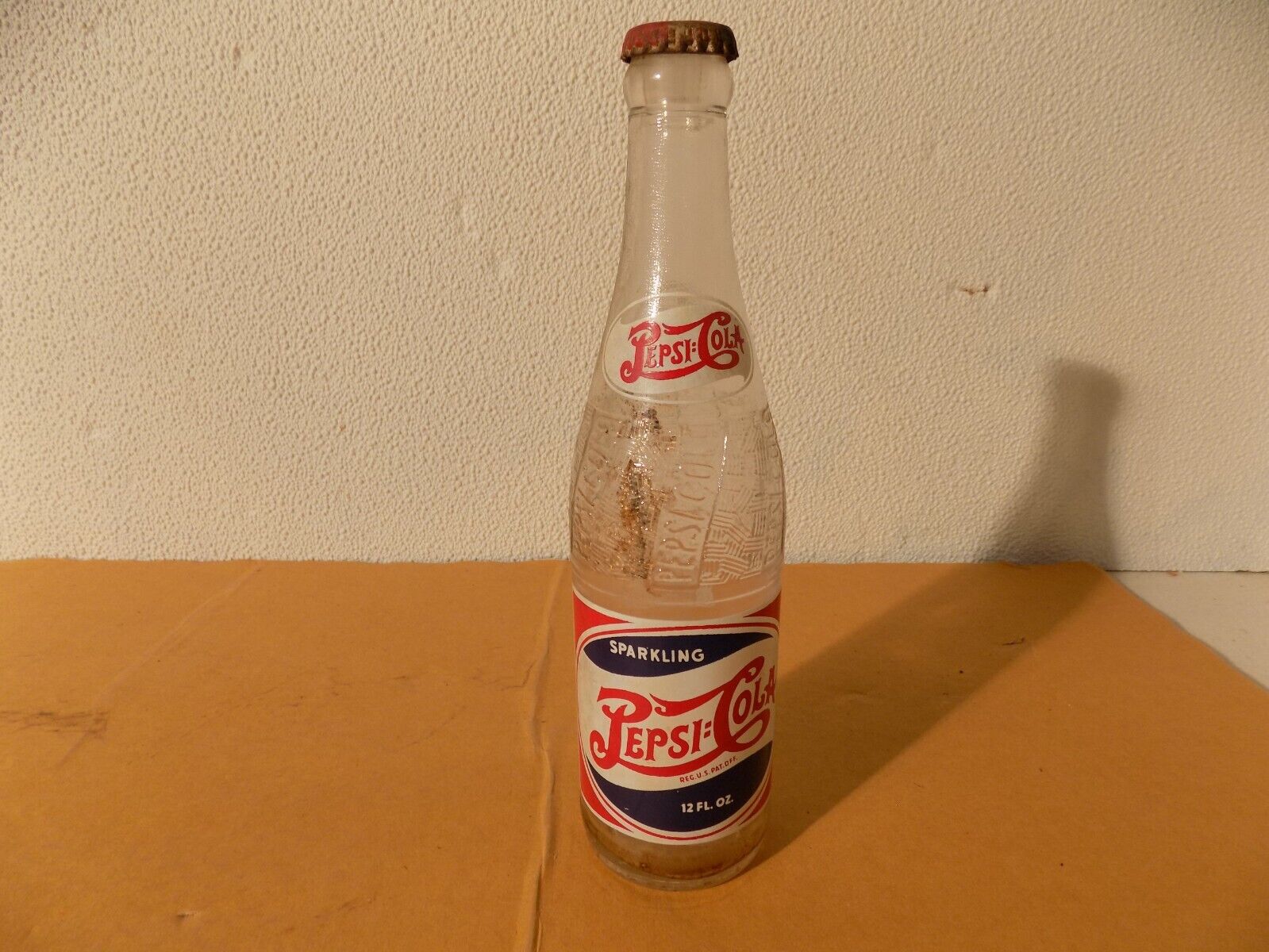 Antique 1940 Pepsi Cola Bottle 12oz  Vintage Duraglas