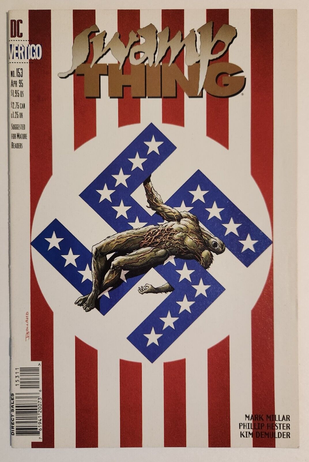 Swamp Thing #153 (1995, DC/Vertigo) VF+ Brian Bolland Swastika Cover