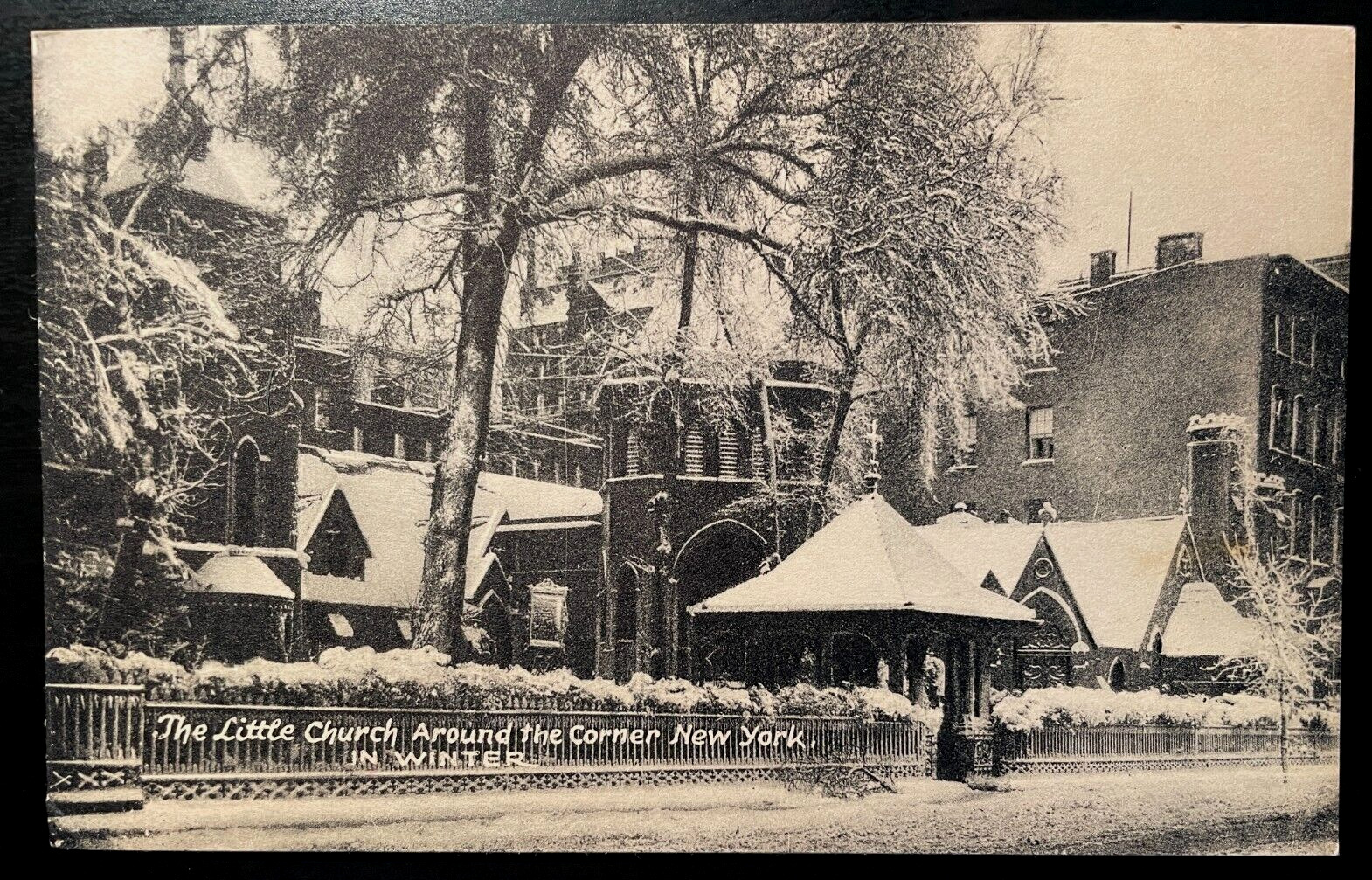 Vintage Postcard 1907-1915 Little Church Around the Corner in snow, New York, NY