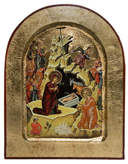 Byzantine Greek Russian Orthodox Lithography Icon Ikone Oval Obal 