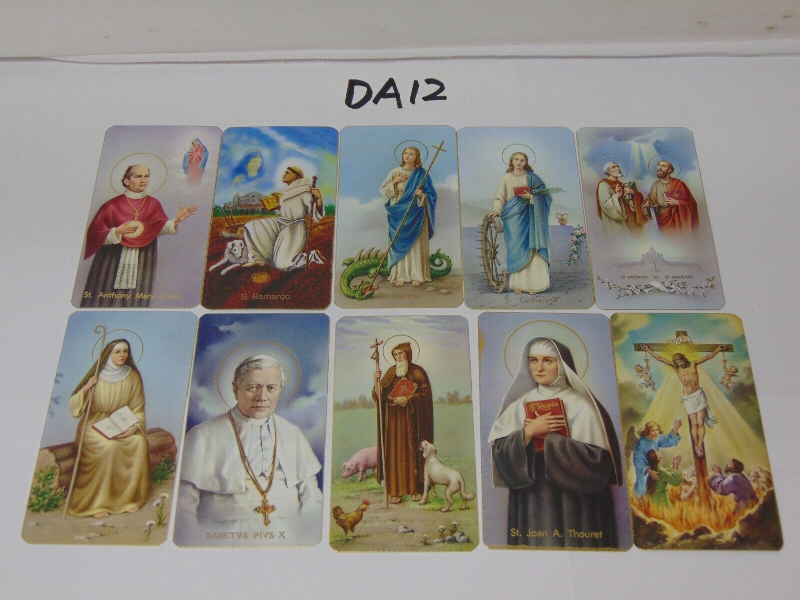 10 VINTAGE PRAYER HOLY CARDS FRATELLI BONELLA ITALY 400 SERIES GOLD  ABBOT 