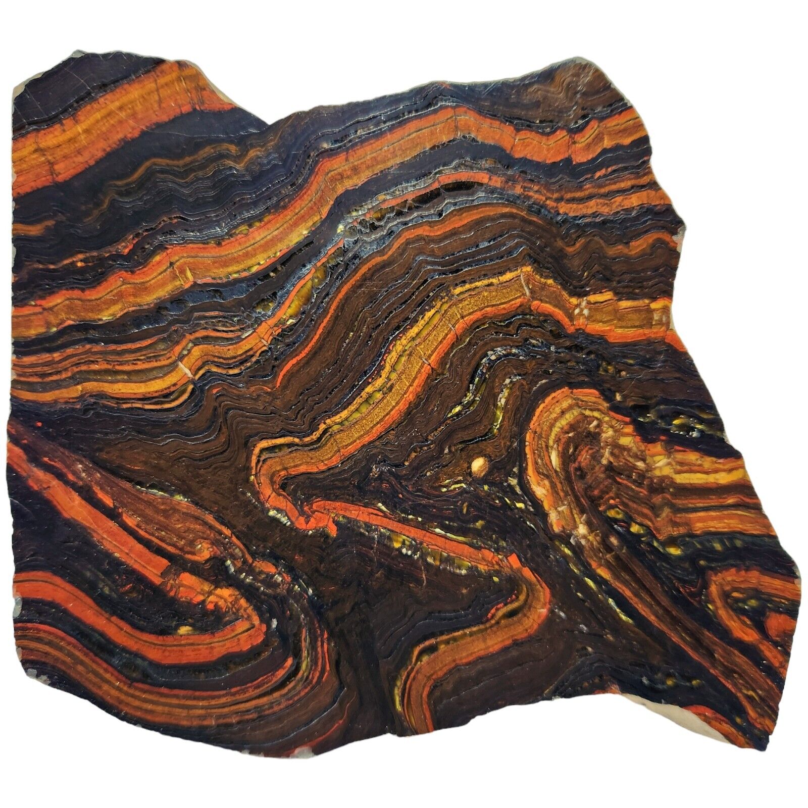 Polished Banded Iron Formation Slab, Tiger Iron Jasper Chert BIF Australia, 838g