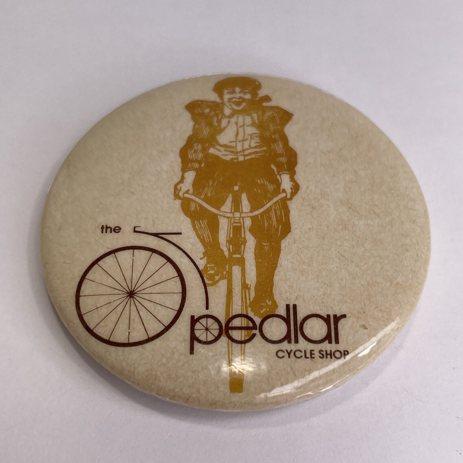 Vintage 1980 The Pedlar Cycle Shop Niagara Falls Canada Bicycle Pinback Button