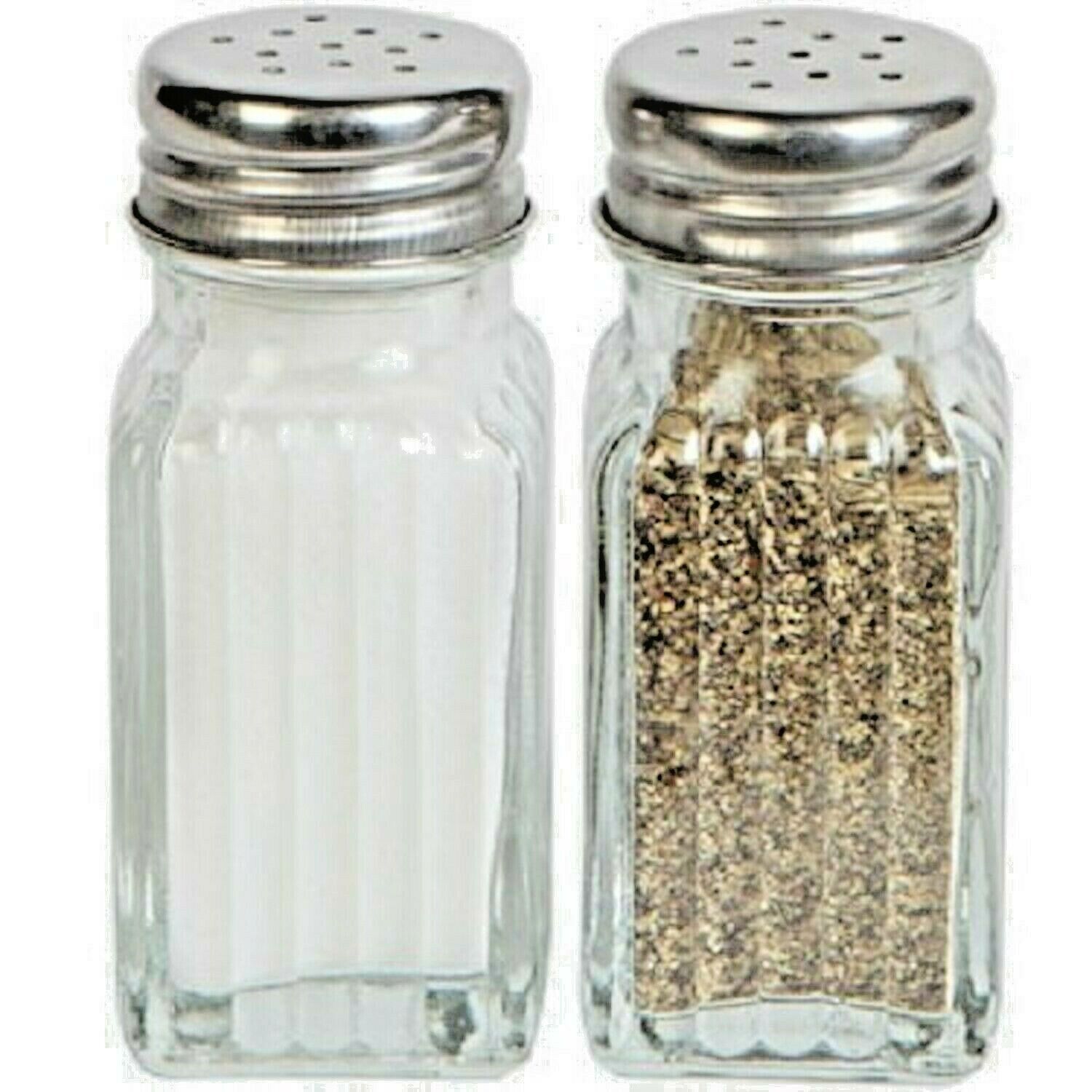 Salt & Pepper Shaker Glass Set by Cooking Concepts - Brand New in Box Retro Look