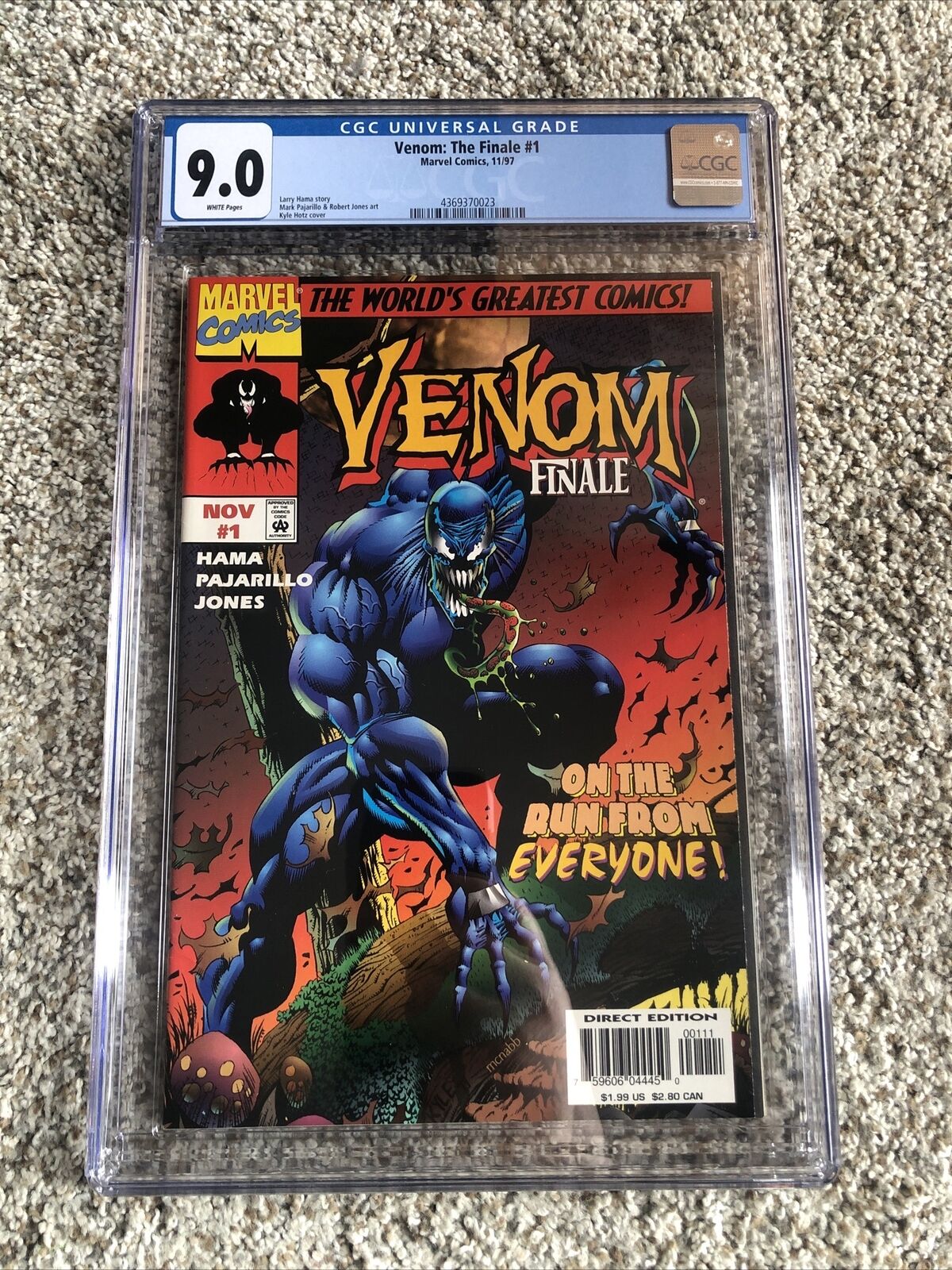 Venom Finale (1997) #1 Nov. Larry Hama. Kyle Holt’s Cover CGC 9.0