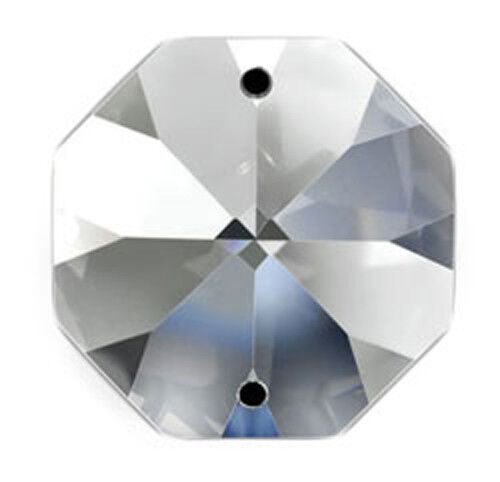 Set of 125 - 14 mm - Clear Crystals  Octagon Prisms, 1080 Asfour Crystal  2 Hole