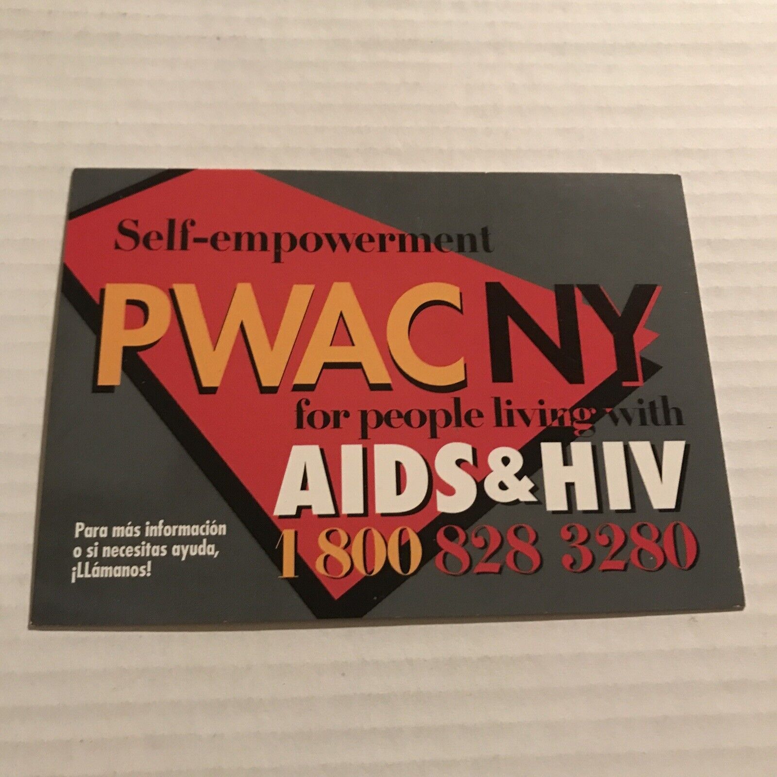 gay New York postcard Aids HIV Stigma PWAC Vintage Extremely Rare Last 1 History