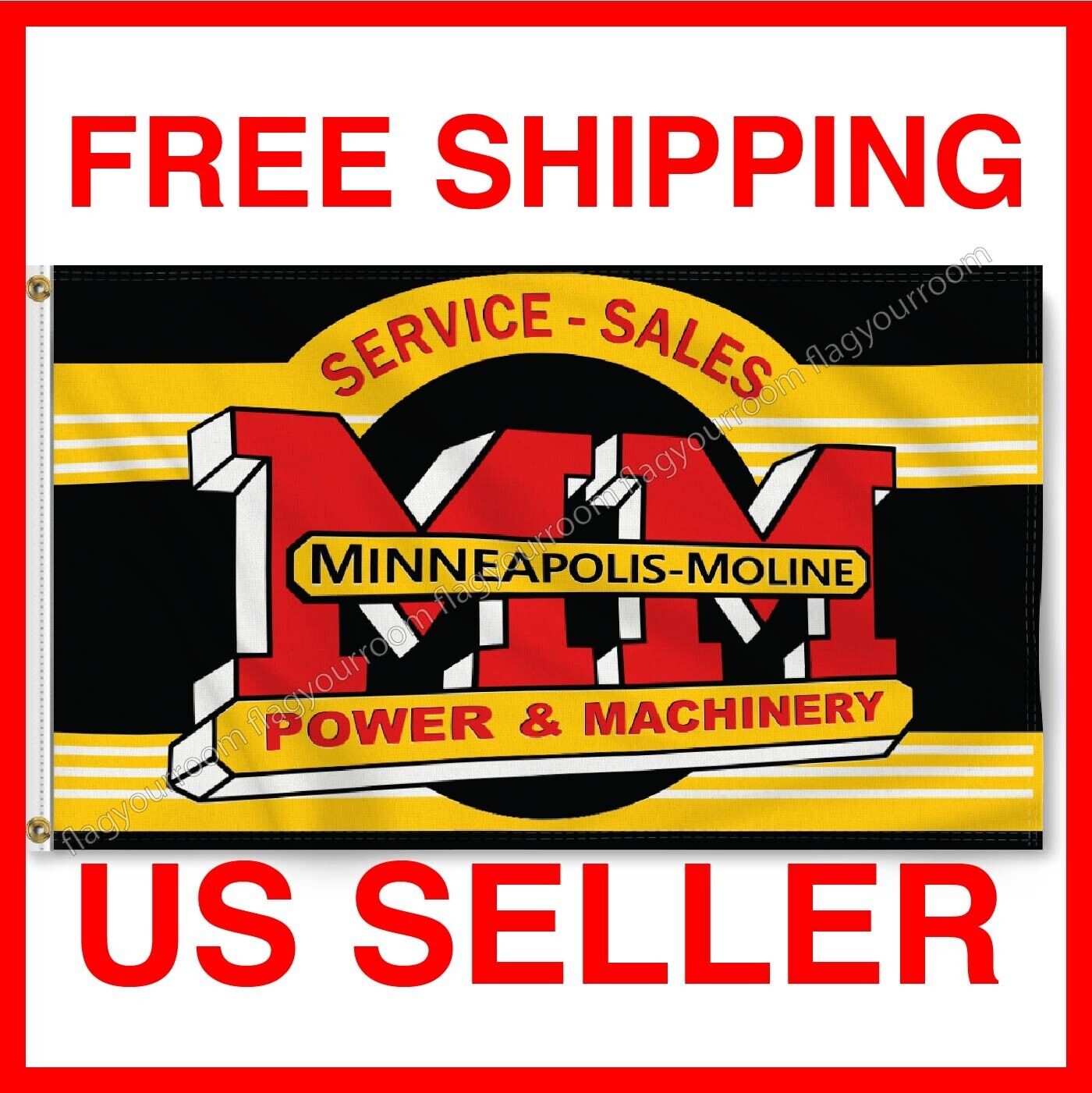 Minneapolis-Moline MM Tractor Flag 3x5 FT Banner Logo Quality Farm 