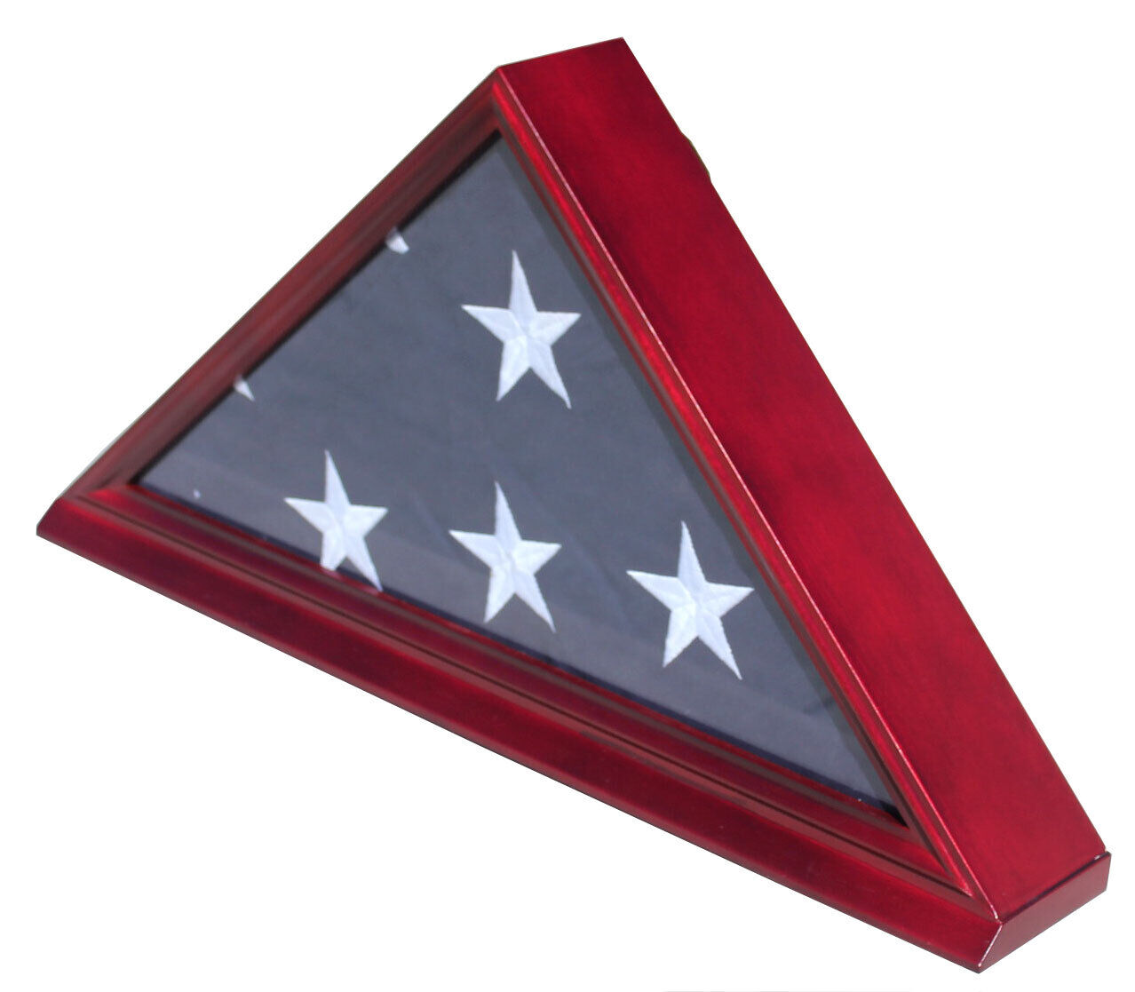 Burial/Memorial Flag Display Case for 5'X9.5' Folded, Solid wood, Real Glass