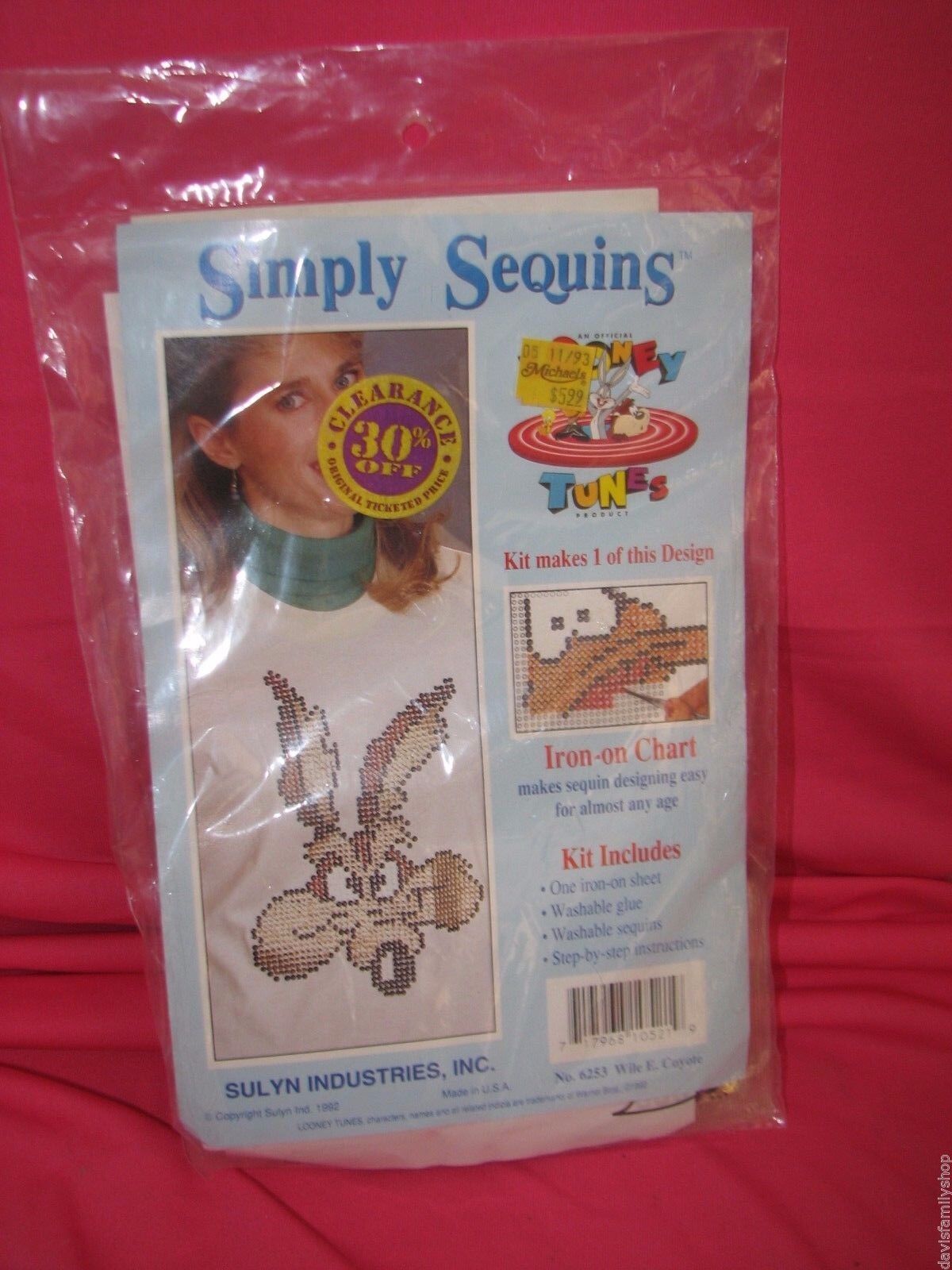 Simply Sequins Looney Tunes Wile E Coyote 6253 Kit NEW SEALED Ugly Sweater Sulyn