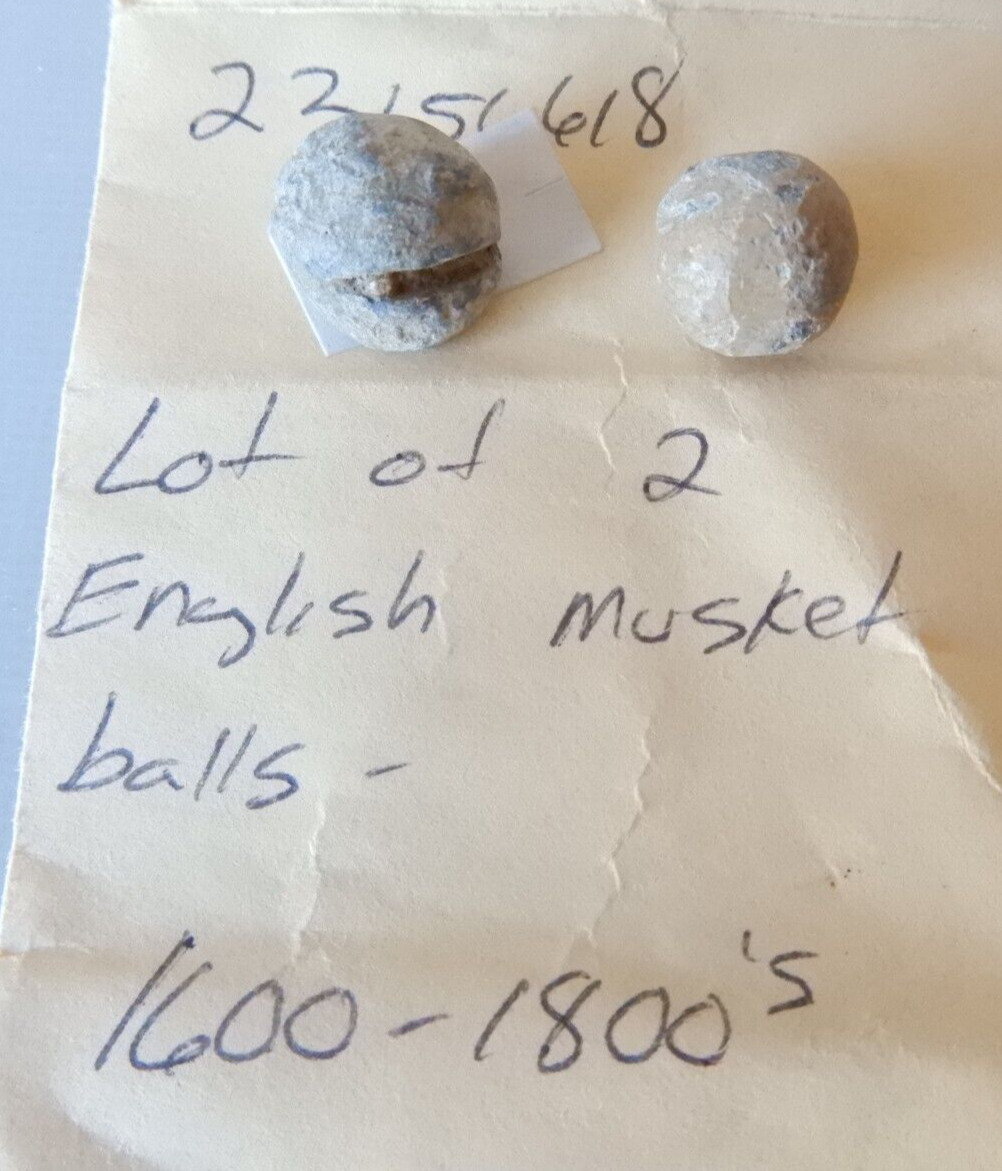English Musket Balls TWO - see photos - c.1700s