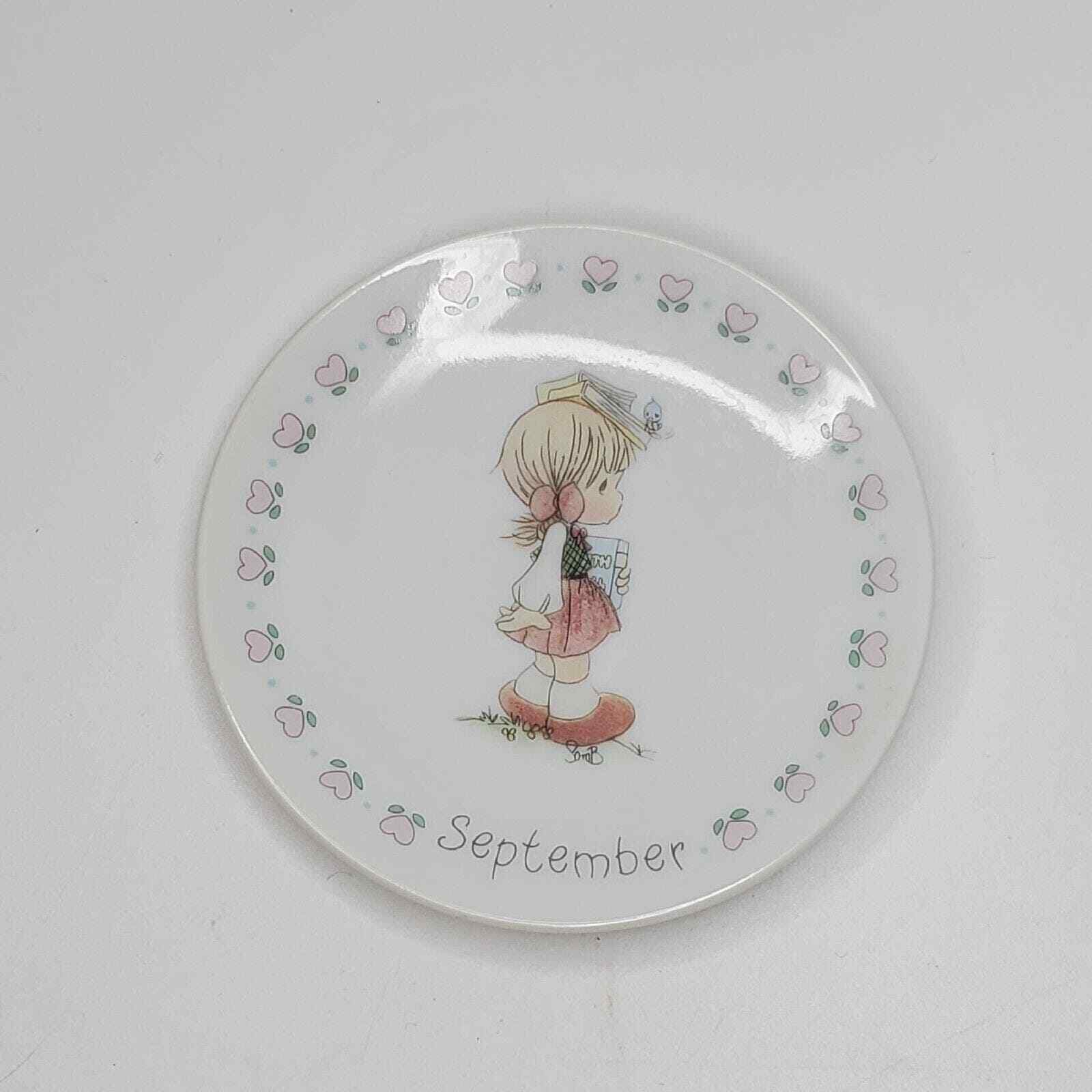 1989 Precious Moments September Porcelain Decorative Plate 3 5/8\