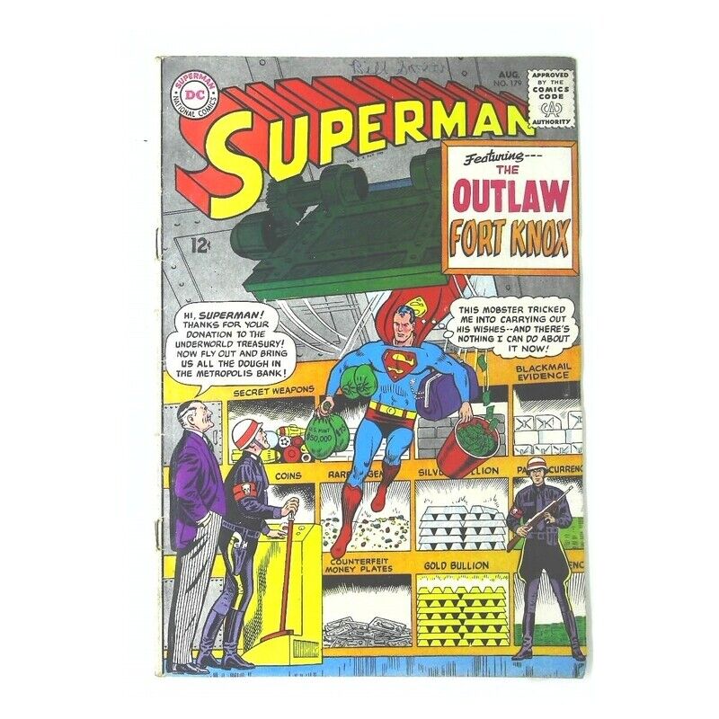 Superman (1939 series) #179 in Fine condition. DC comics [d&