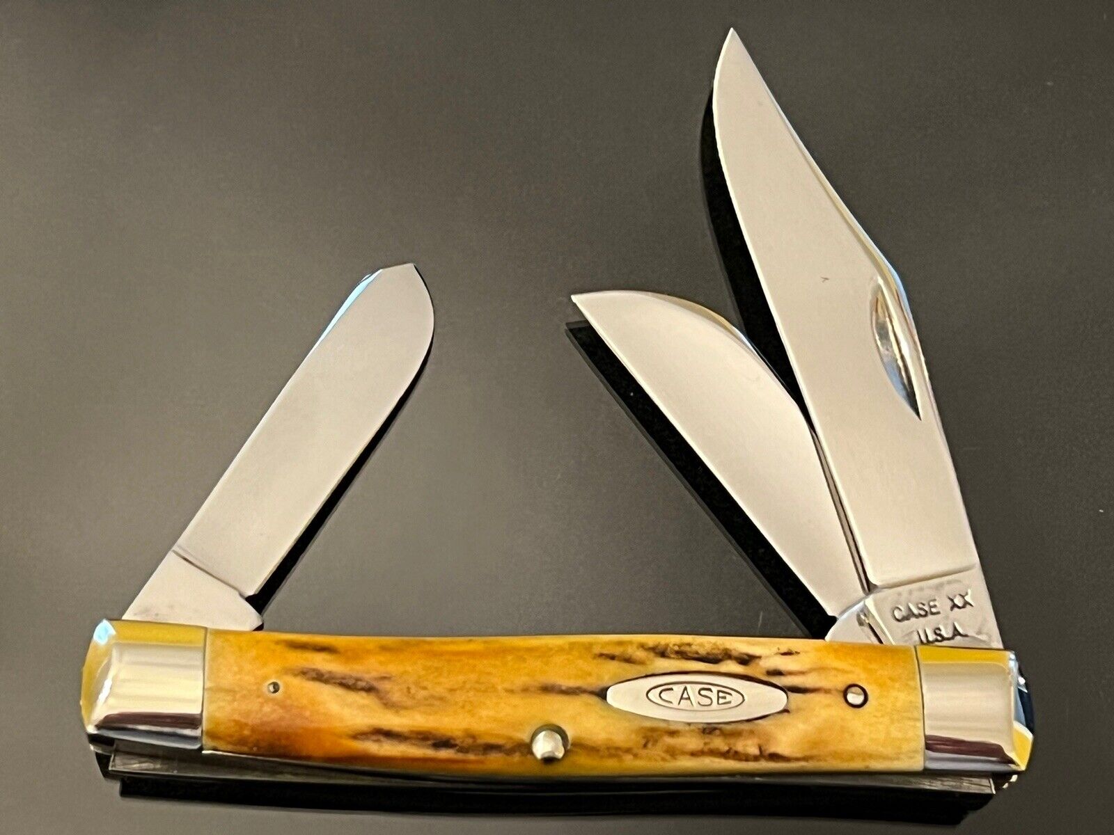 Vintage Case XX USA 1965-69 Stag 5392 Knife Unsharpened,2 Hairline Fracture,MINT