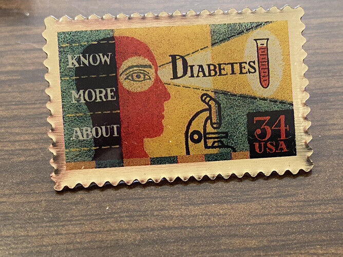 “Know More About Diabetes” USPS 34c Stamp Lapel Pin