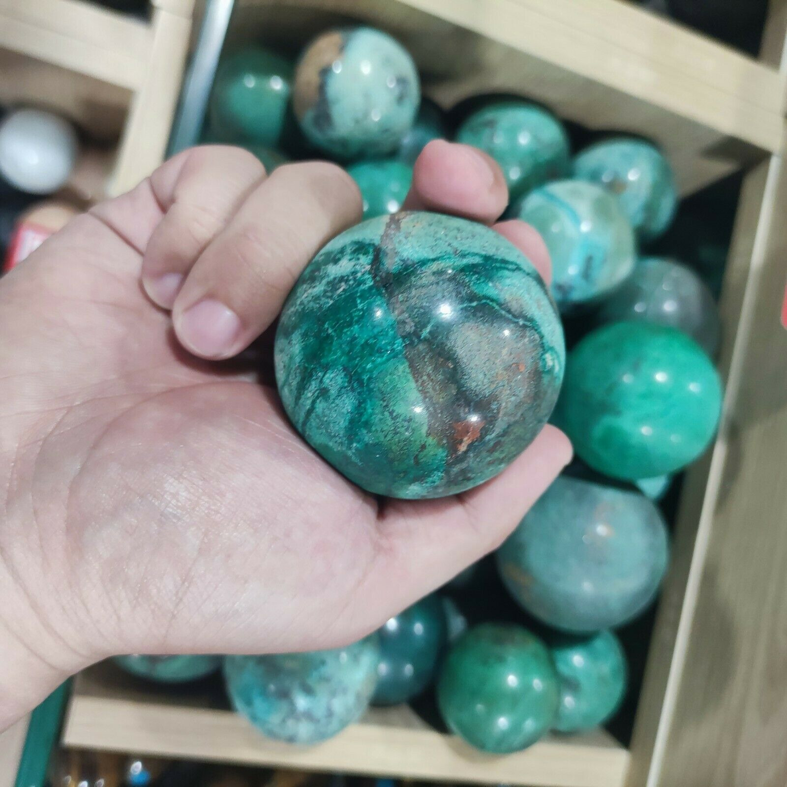 100g high quality green phoenix stone ball crystal quartz sphere  healing  1pc