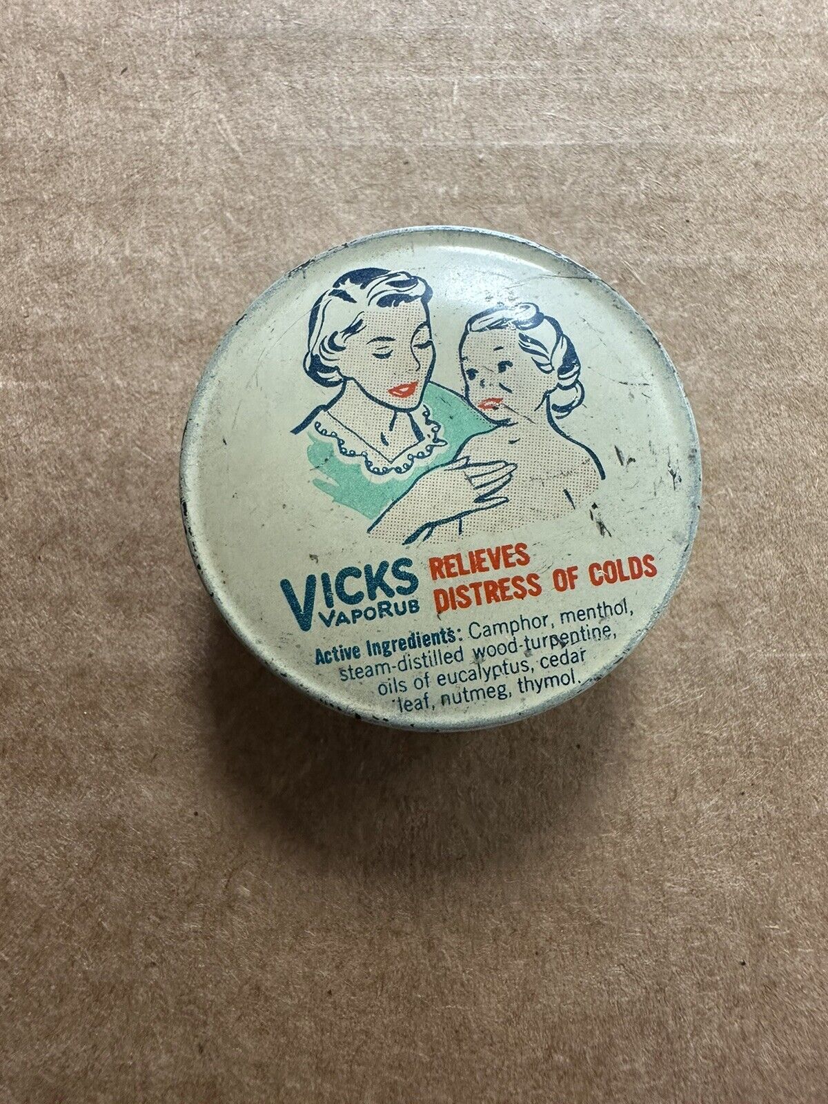 Vintage Medicine Tin Vicks Vaporub Camphor. Made in USA