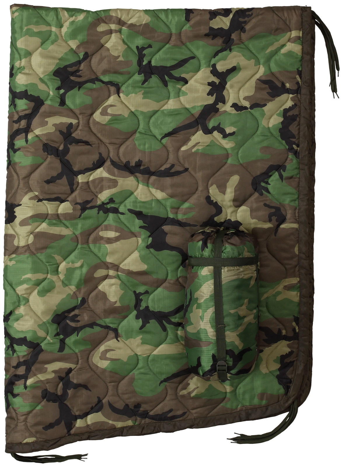USGI Military Style All Weather Poncho Liner / Woobie Blanket in Woodland Camo