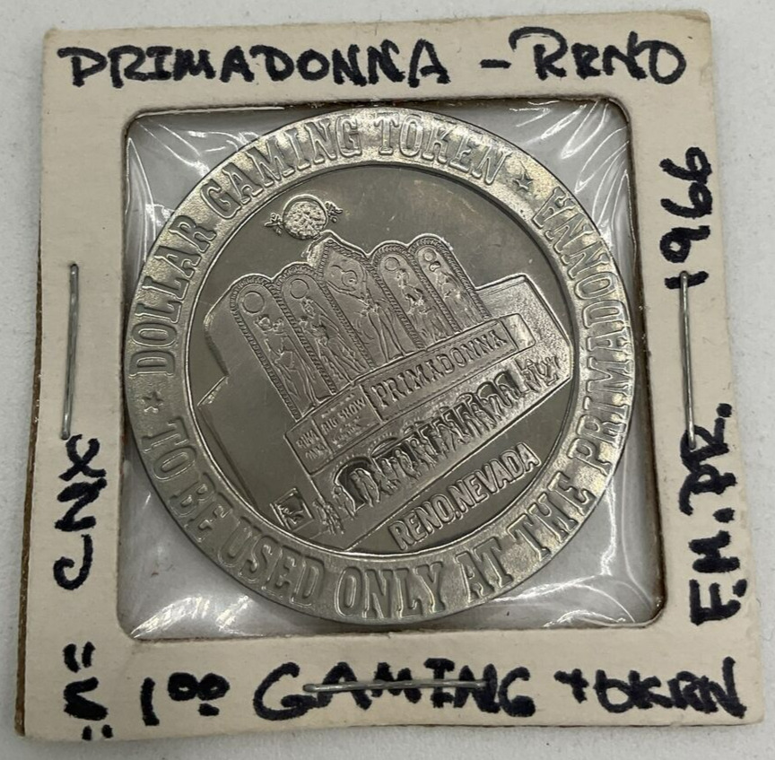 Vintage 1966 Primadonna $1.00 Gaming Token Reno Nevada Casino Franklin Mint