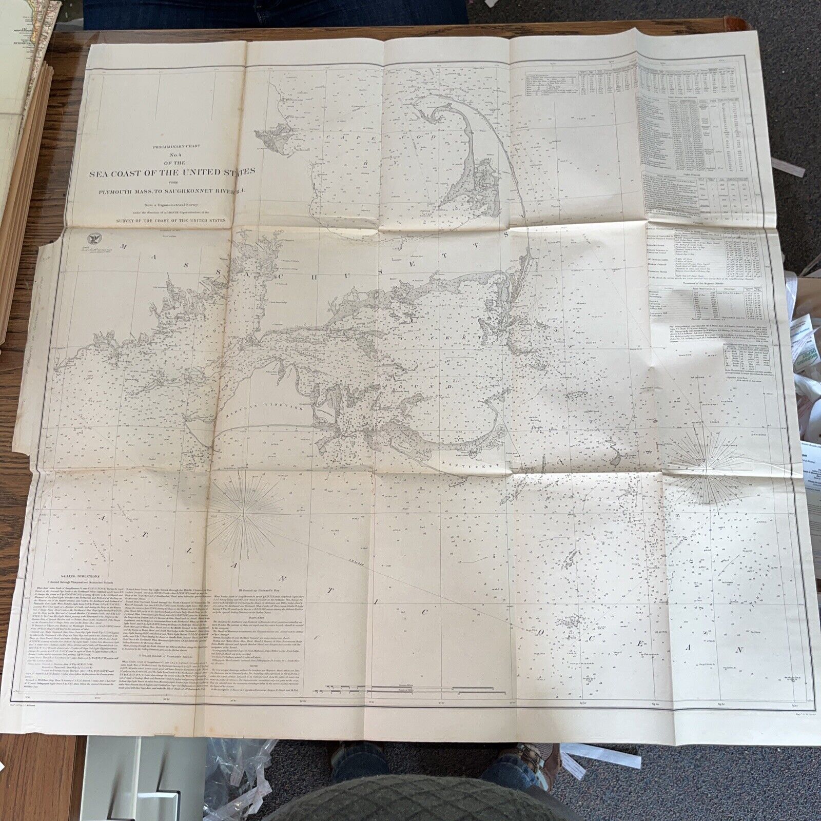 Massachusetts Sea Coast Nantucket Sound Plymouth 1857 Coastal Survey Chart Map