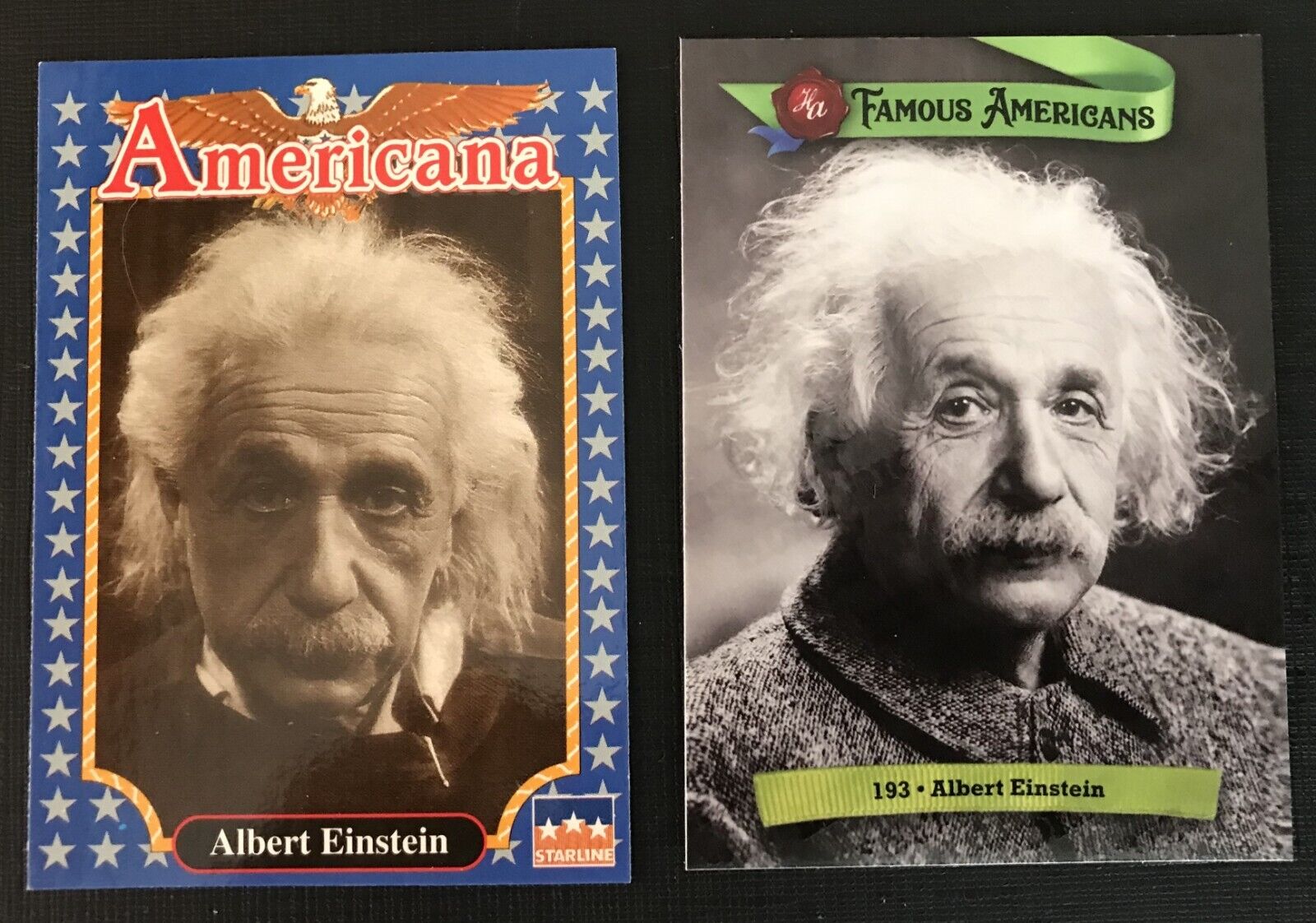 Albert Einstein   Collector Cards,  2 different