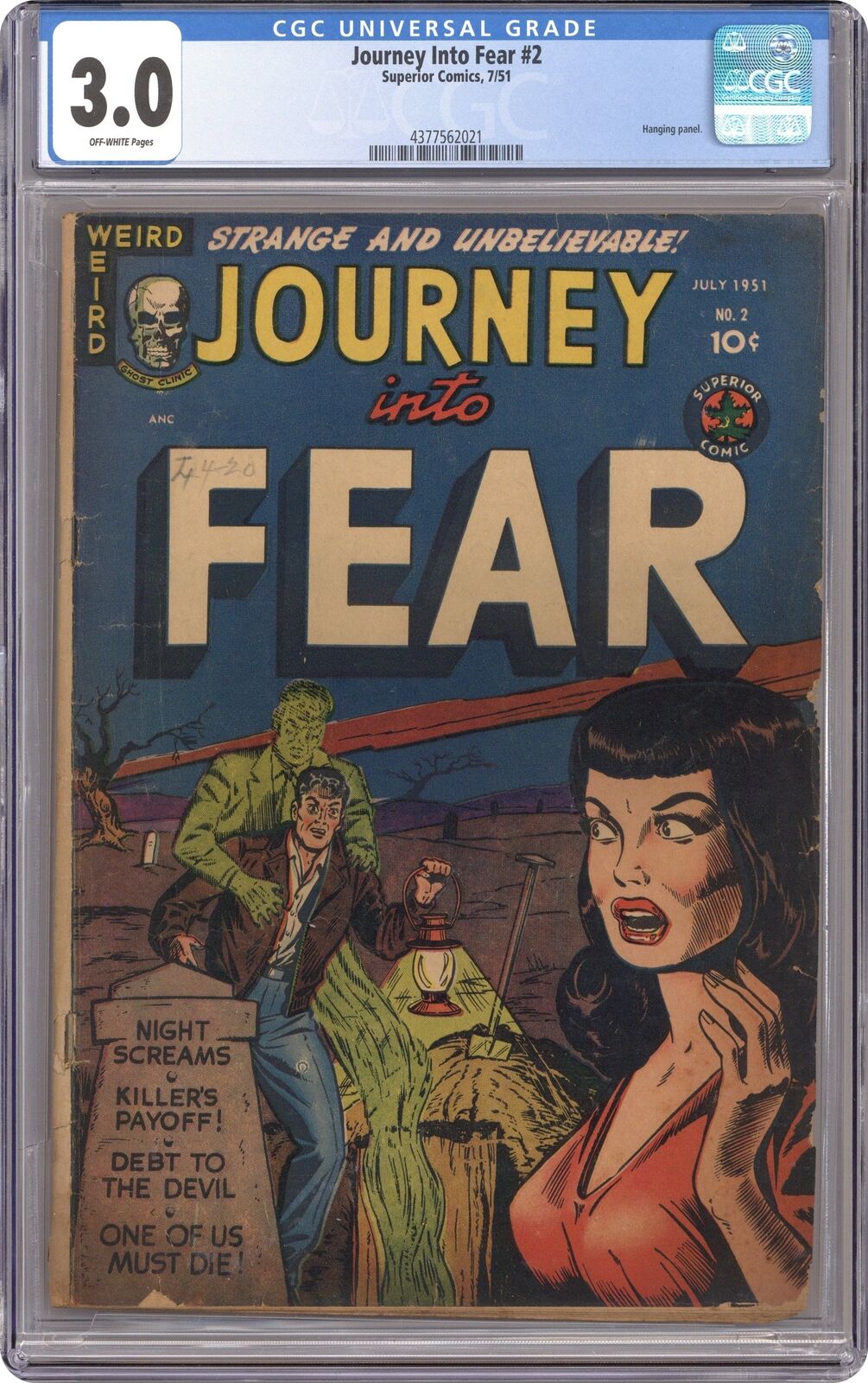 Journey into Fear #2 CGC 3.0 1951 4377562021