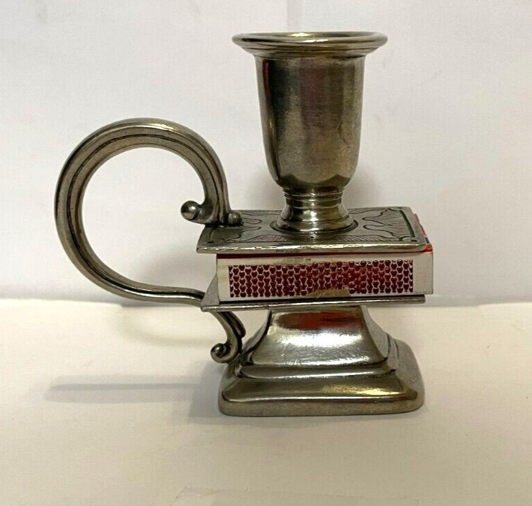Silver-Toned Vintage Candle Stick Holder Stamped 95 Excellent Condition Read