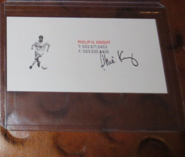 Phil Knight Nike Founder Autographed Signed Business Card