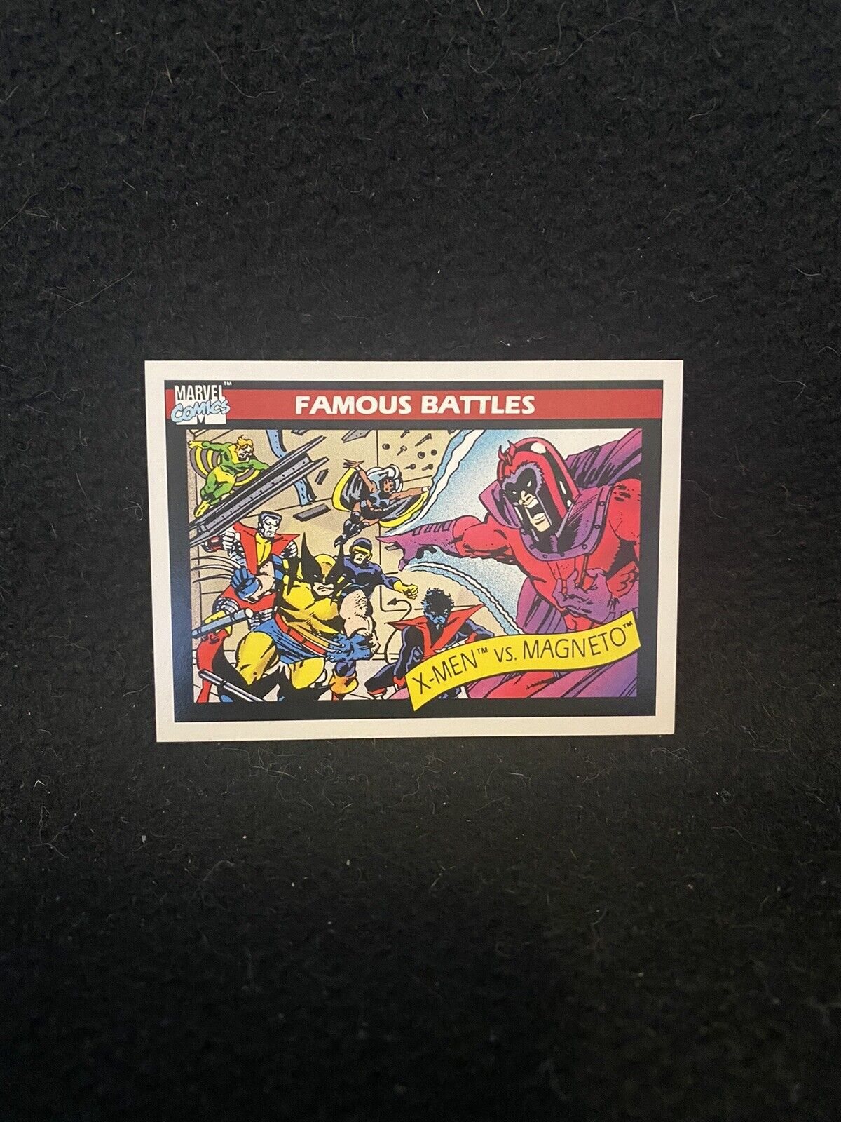 1990 Marvel Universe Famous Battles X-Men Vs. Magneto Trading Card #100 MT