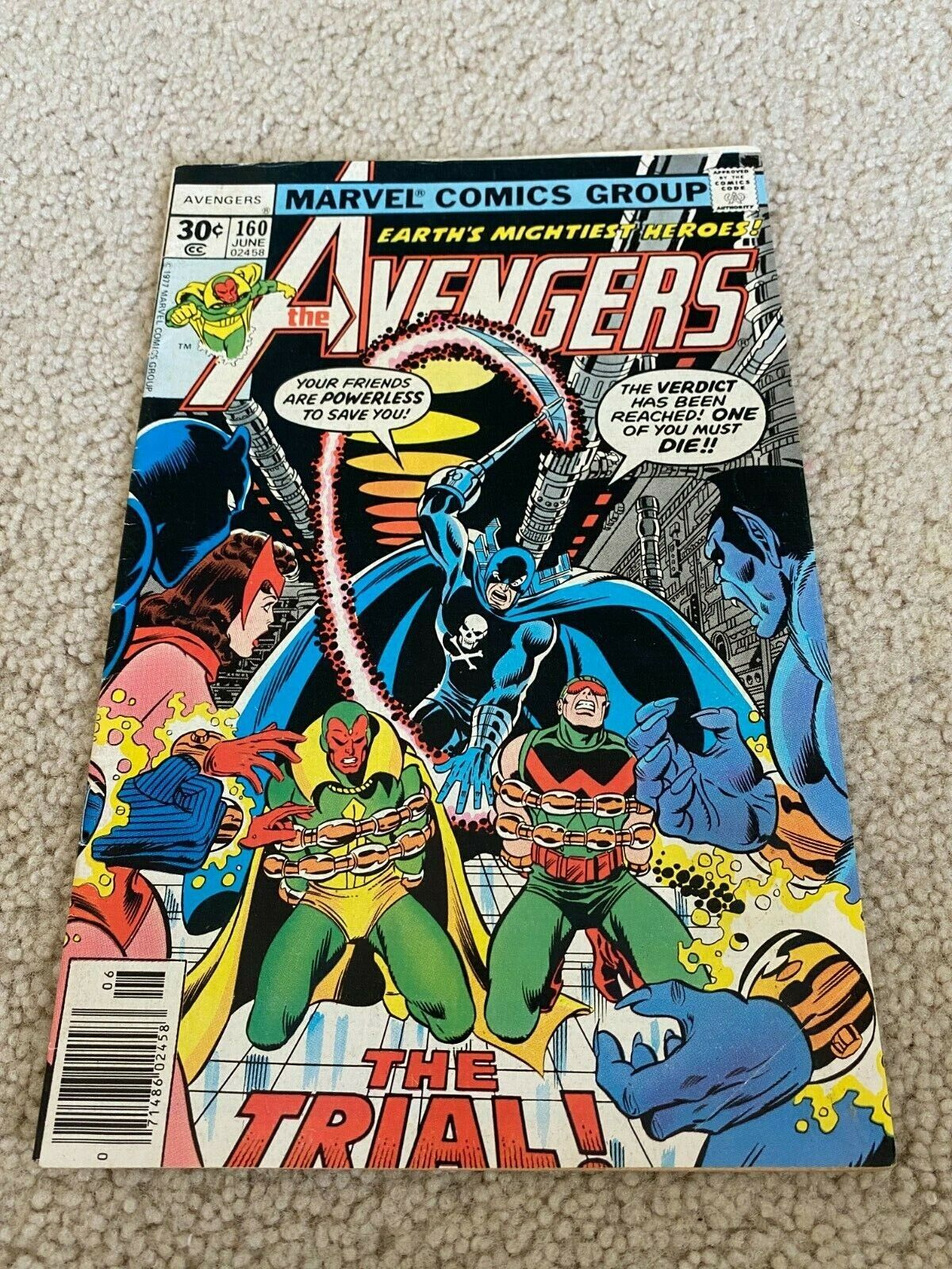 Avengers  160  Fine+  6.5  Iron Man  Captain America  Thor Vision  Scarlet Witch