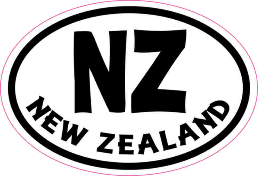 3X2 Oval NZ New Zealand Sticker Vinyl Cup Decals Bumper Stickers Travel Decal