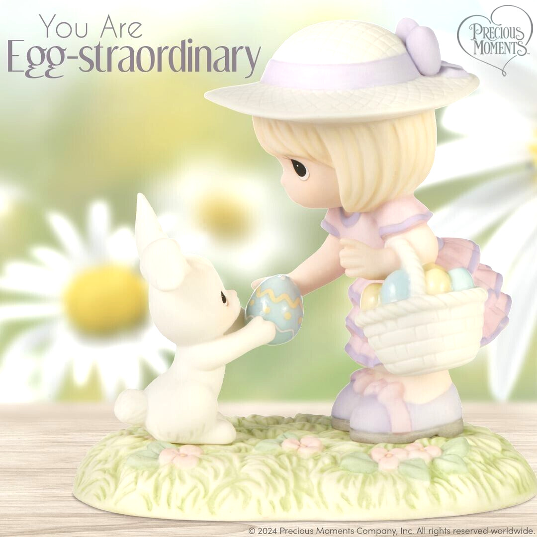 ✿ New PRECIOUS MOMENTS Figurine FIND YOU EGG-STRAORDINARY Easter Bunny 239023