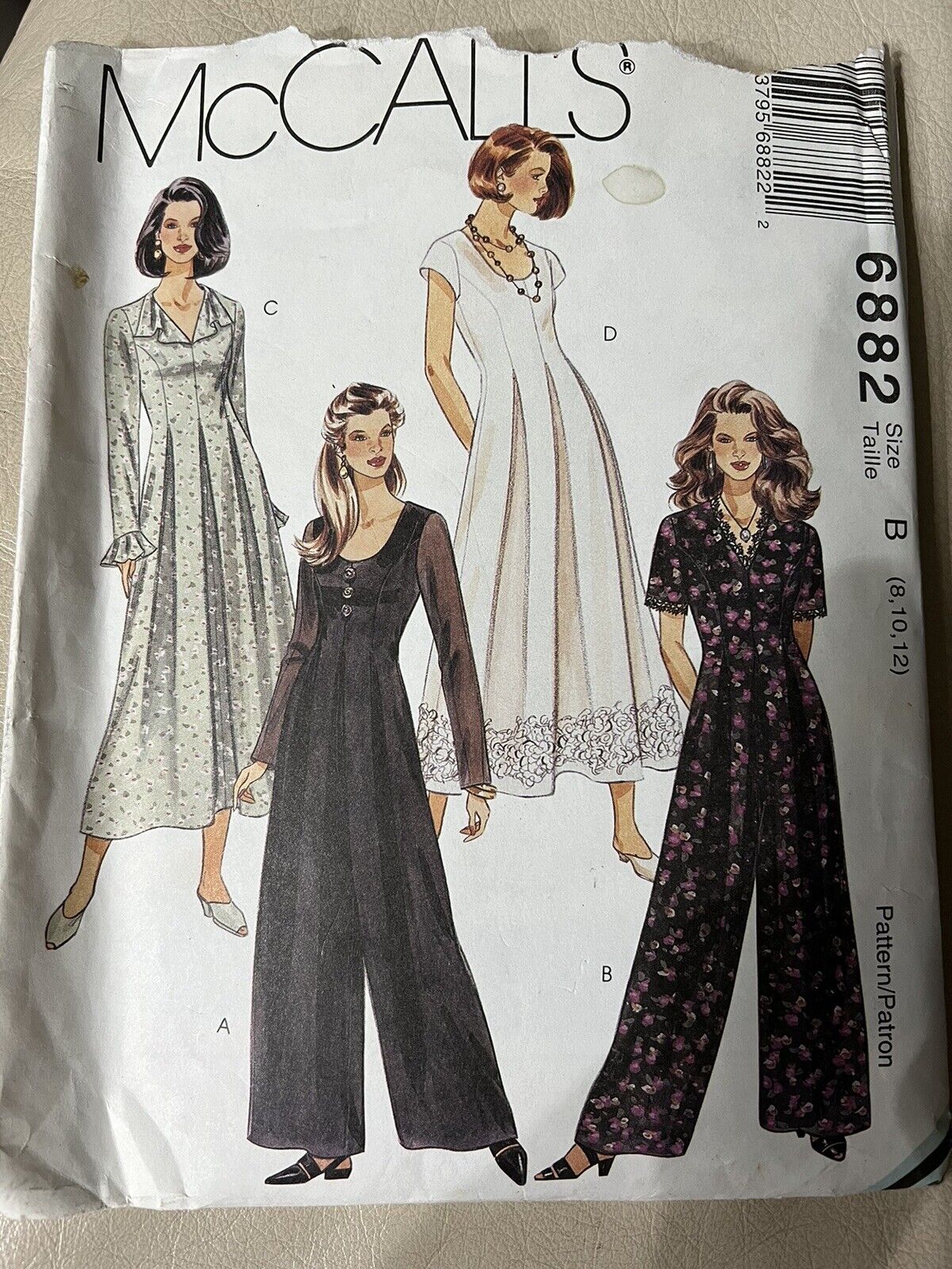 NEW* 1994  McCall’s #6882 Misses Jumpsuit And Dresses/ Size 8-12