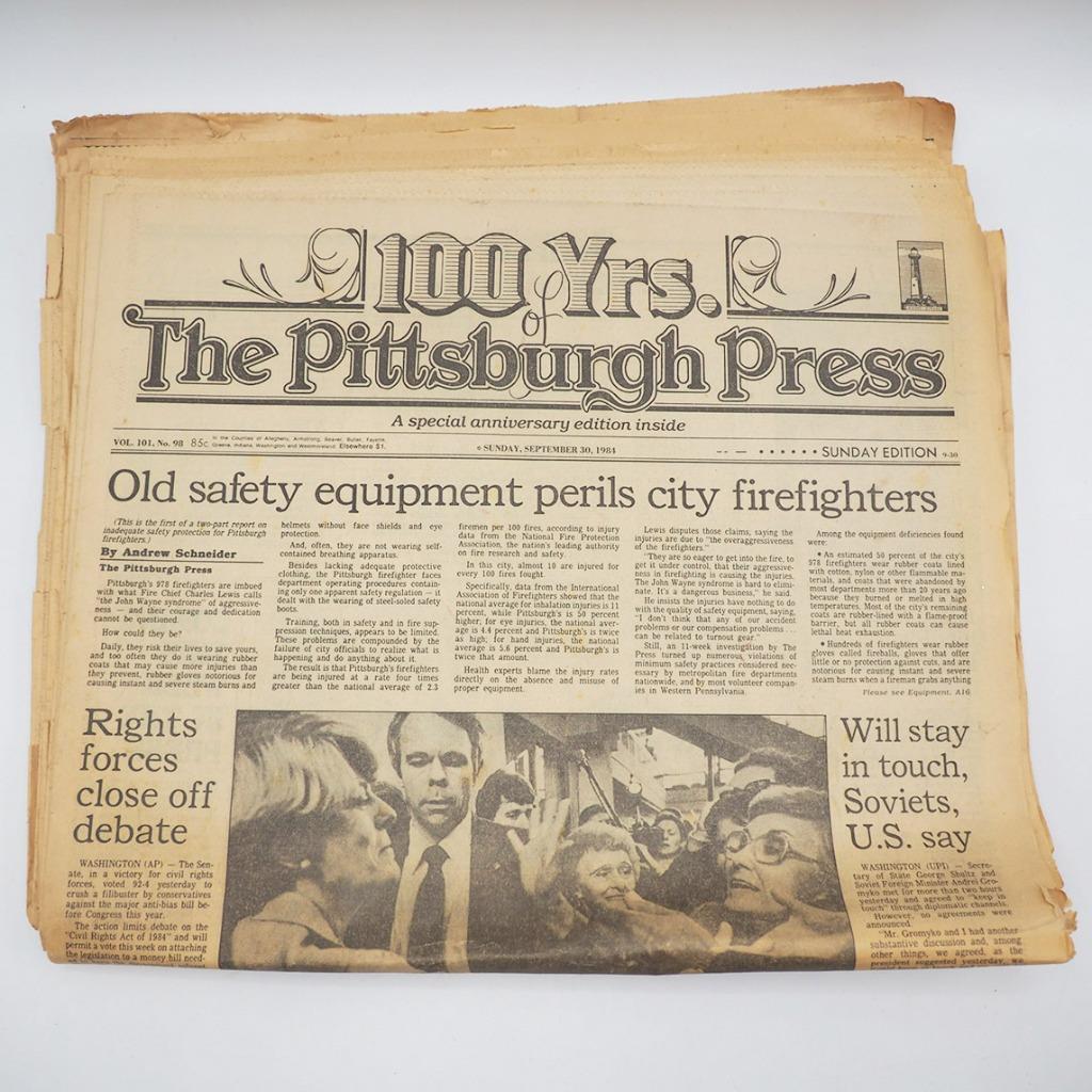 Newspaper Pittsburgh Press September 30 1984 100th Anniversary Edition