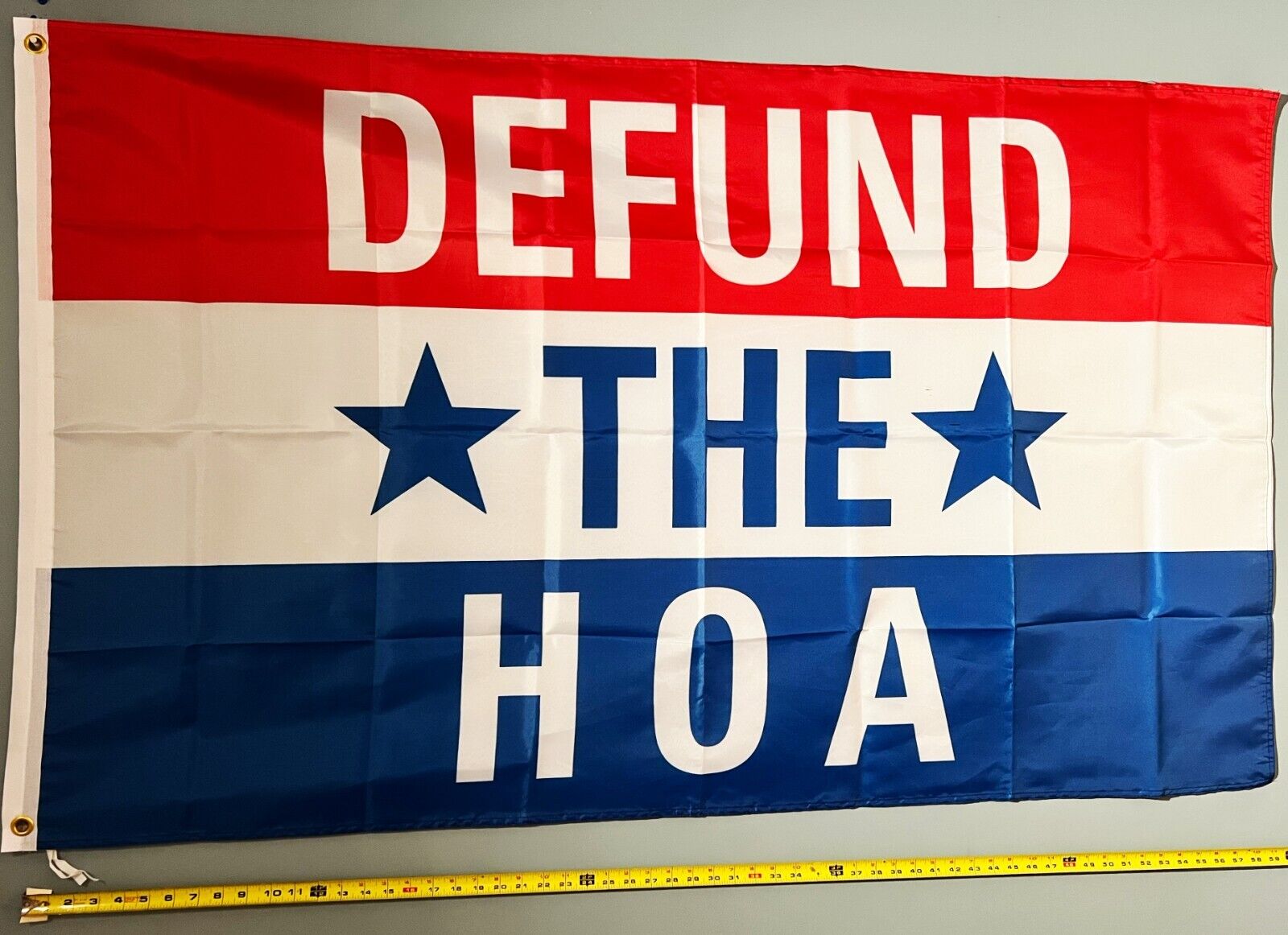 DEFUND THE HOA FLAG FREE USA SHIP HOA BL Home Fun Beer Busch Bud Poster Sign 3x5