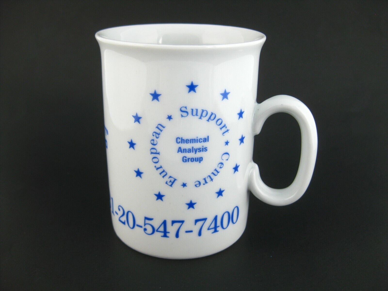 Vtg Hewlett Packard Mug Coffee Cup HP Chemical Analysis Group European Help Desk