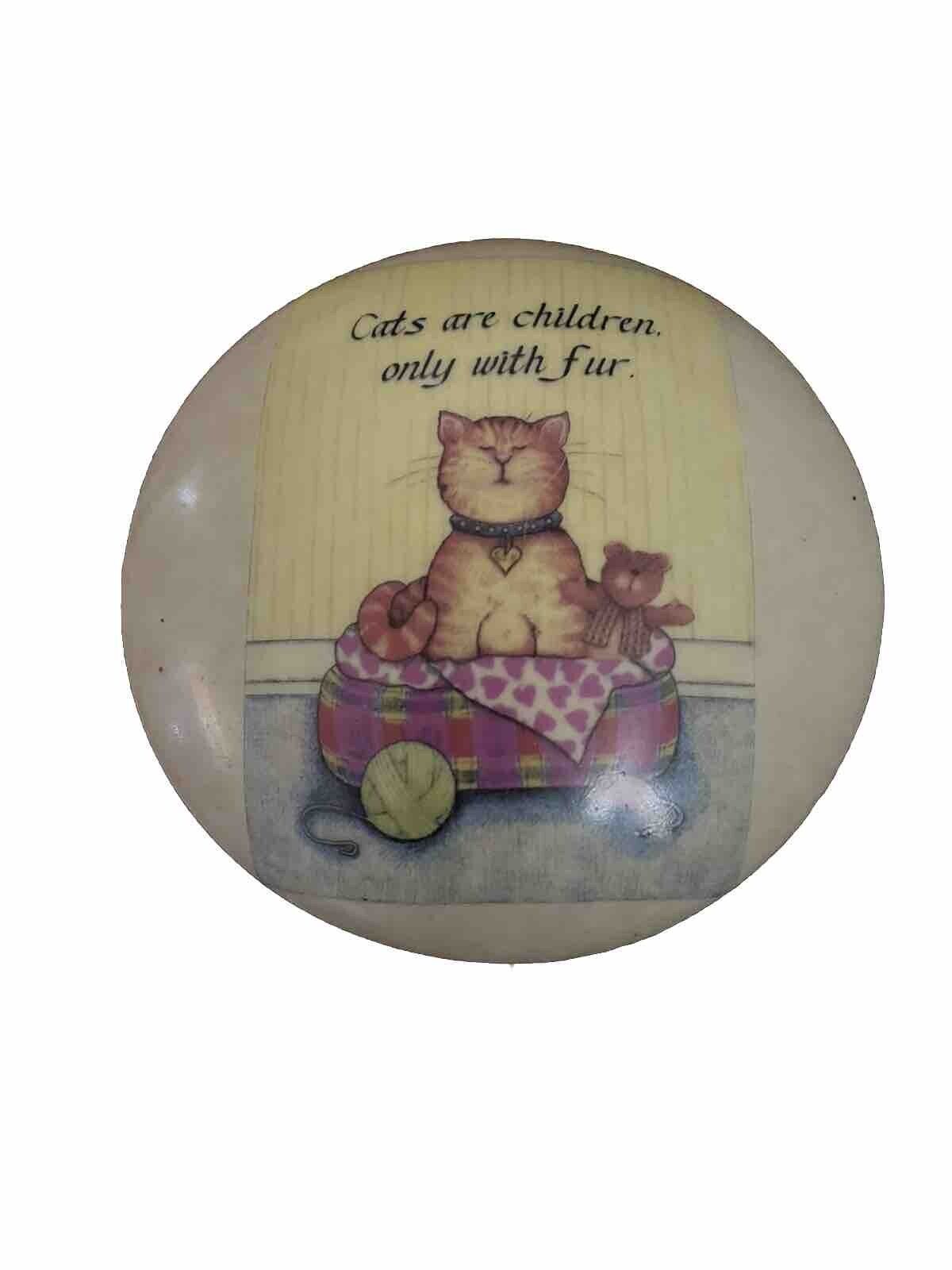 “Cats Are Children Only With Fur - Powder Jar Or Trinket Box