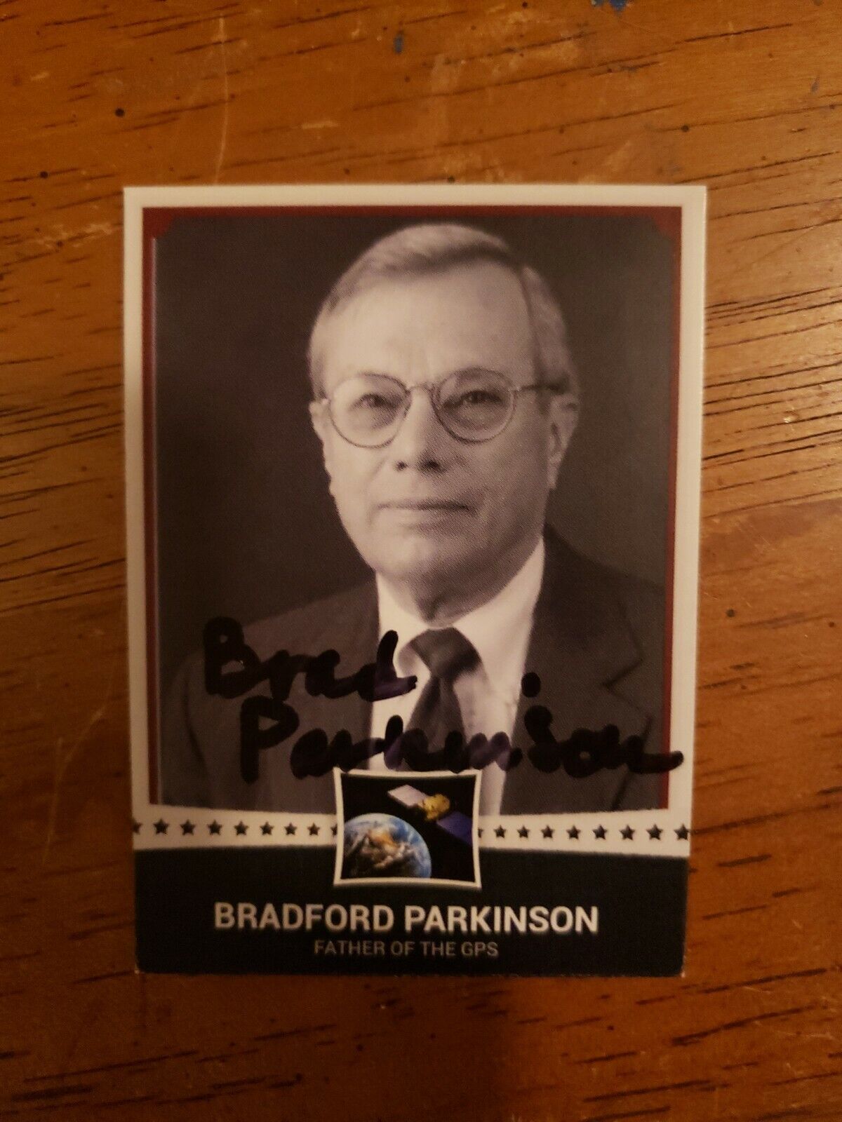 Bradford Parkinson Custom Signed Card - Father Of The GPS