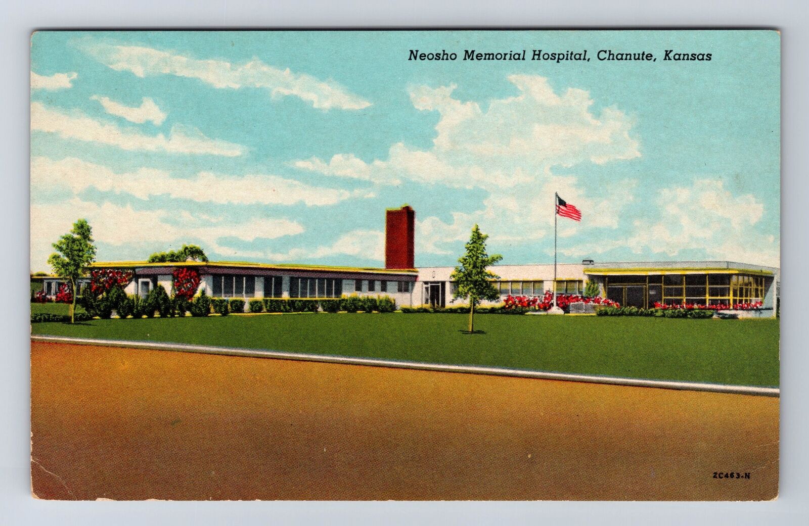 Chanute KS-Kansas, Neosho Memorial Hospital, Antique, Vintage Postcard