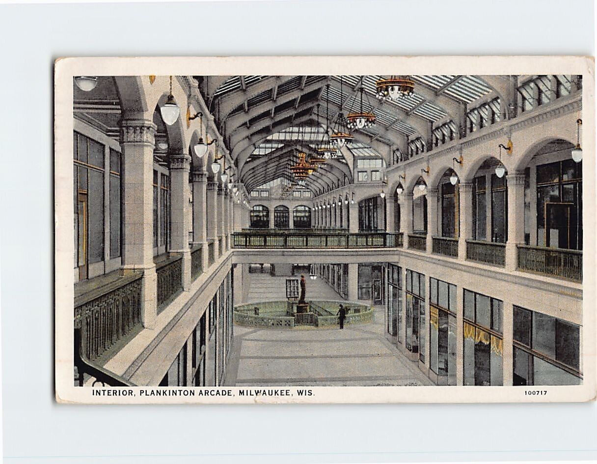 Postcard Interior Plankinton Arcade Milwaukee Wisconsin USA