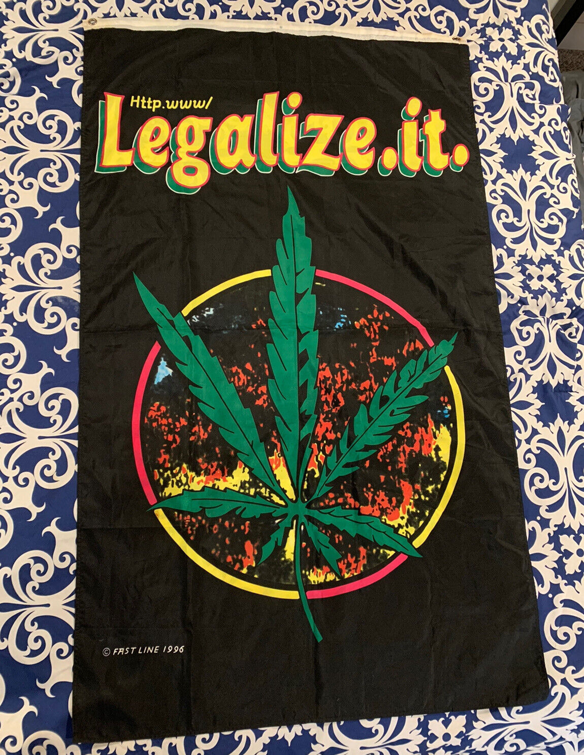 Vintage 1996 Legalize It Marijuana Weed Flag 5'x3'