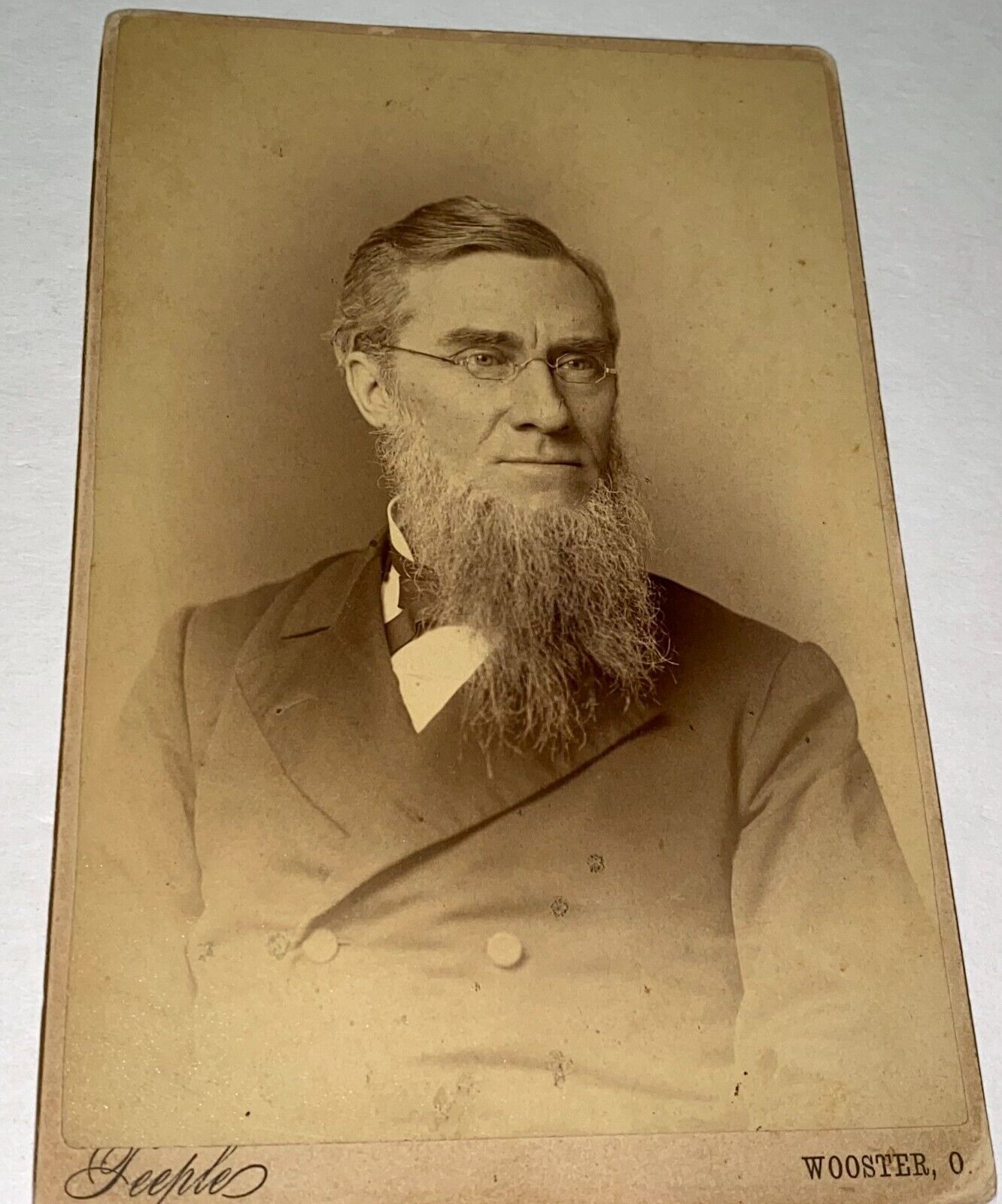 Rare Antique American Professor Thomas Kirby Davis Wooster, Ohio Cabinet Photo