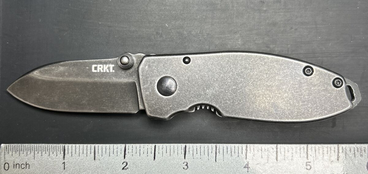 CRKT Squid 2490KS Plain Edge Blade Stainless Steel Pocketknife W/Carry Clip USED